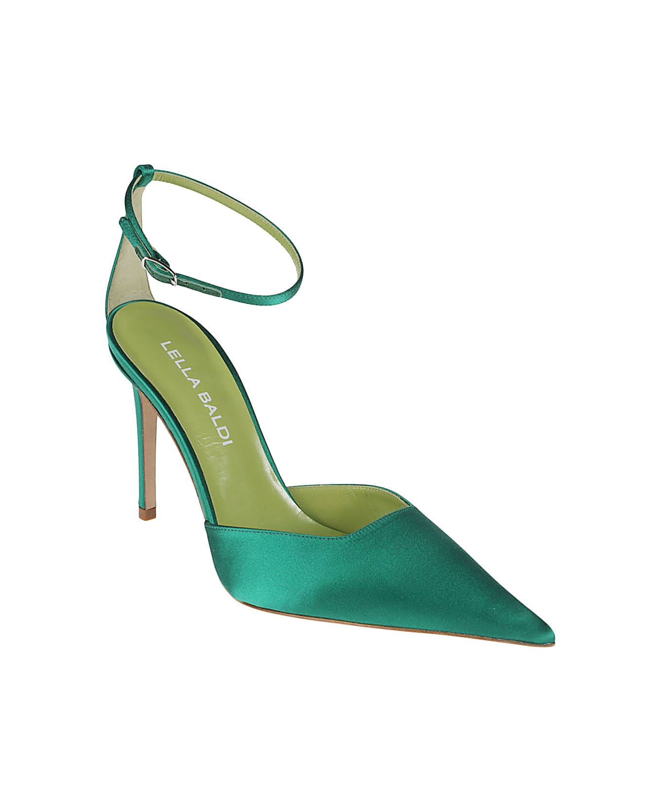 Lella Baldi Satin Pumps - Green