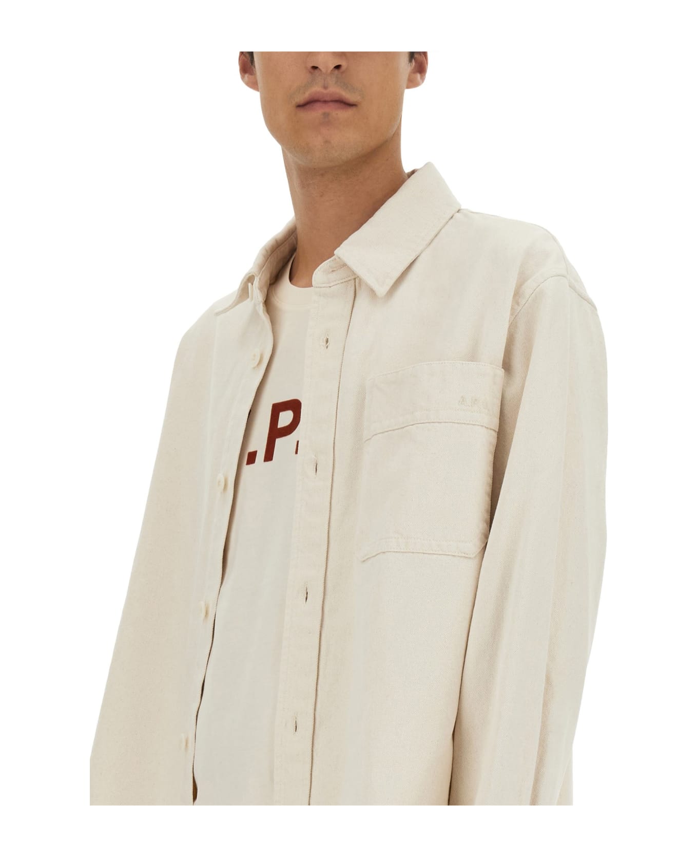 A.P.C. Denim Shirt - BEIGE