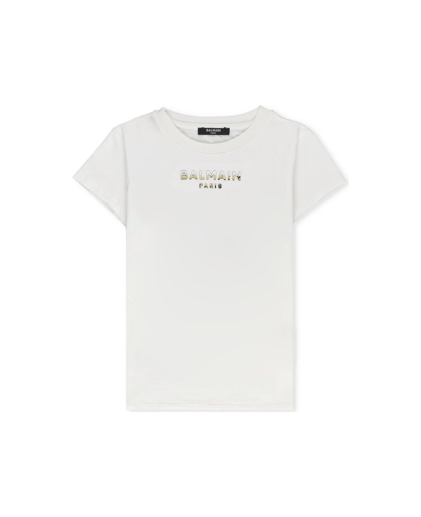 Balmain Logo Lettering Crewneck T-shirt - White Tシャツ＆ポロシャツ