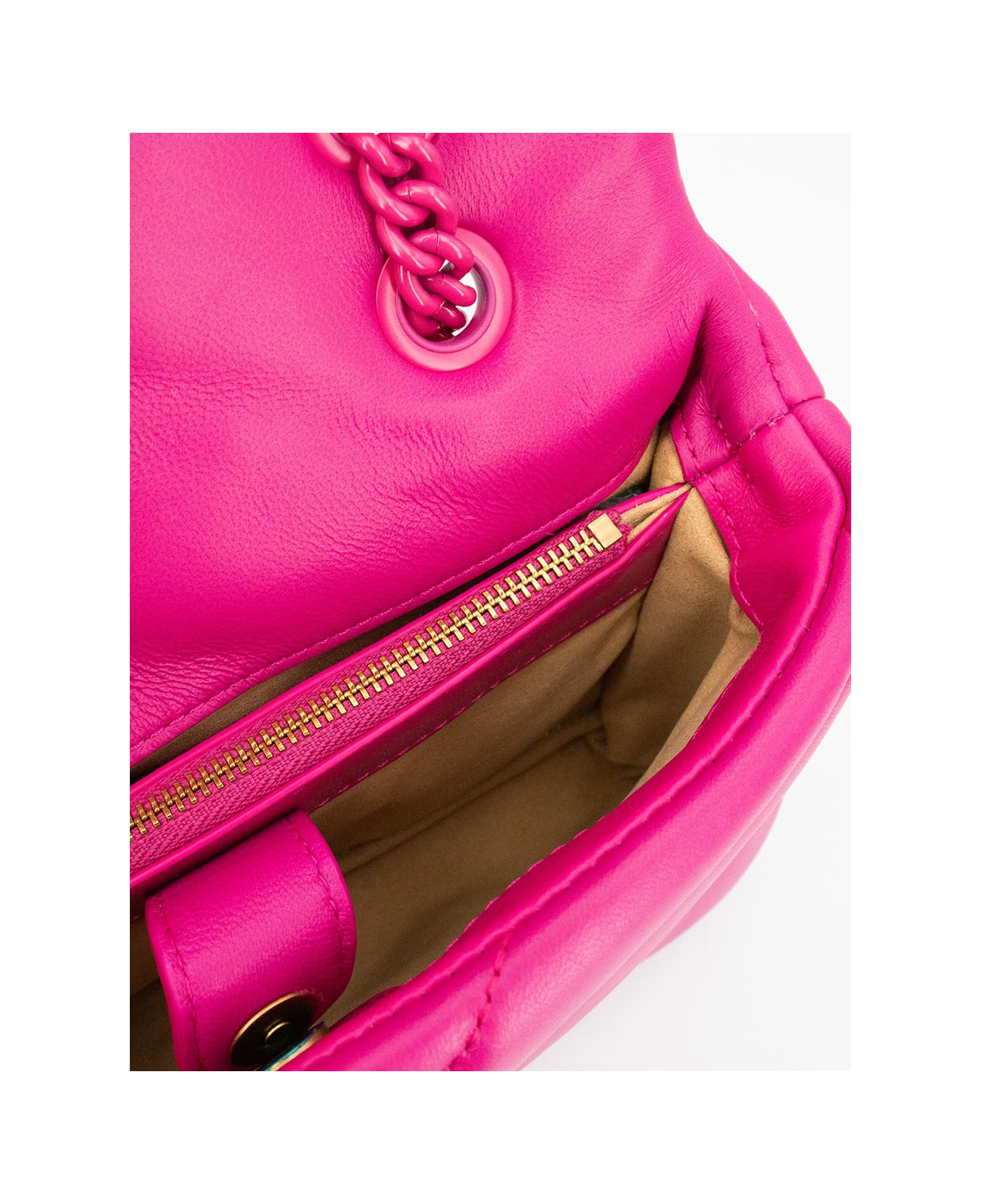 Pinko Mini Love Bag In Quilted Nappa Leather - B Pinko Pink