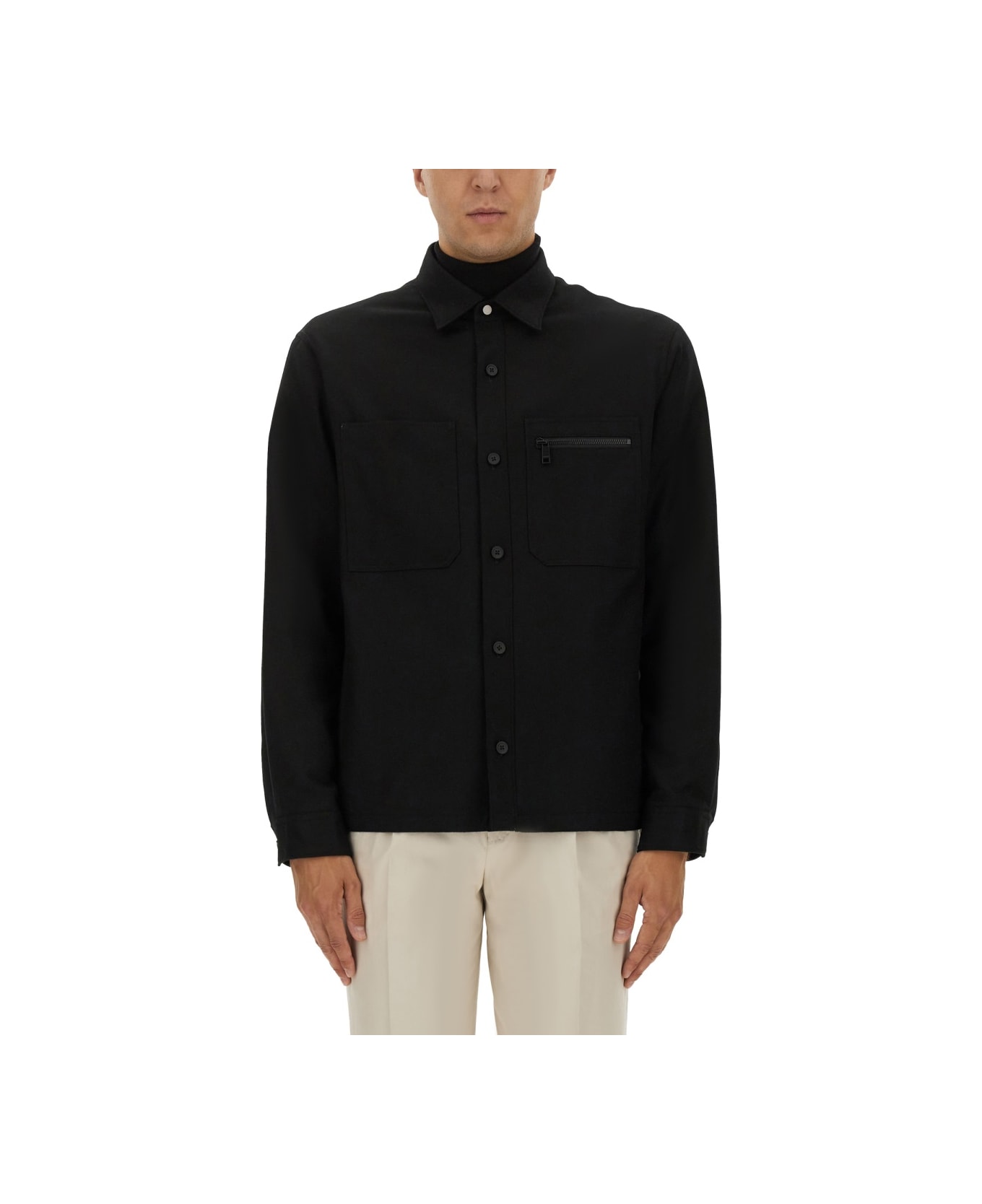 Zegna Wool Shirt - BLACK