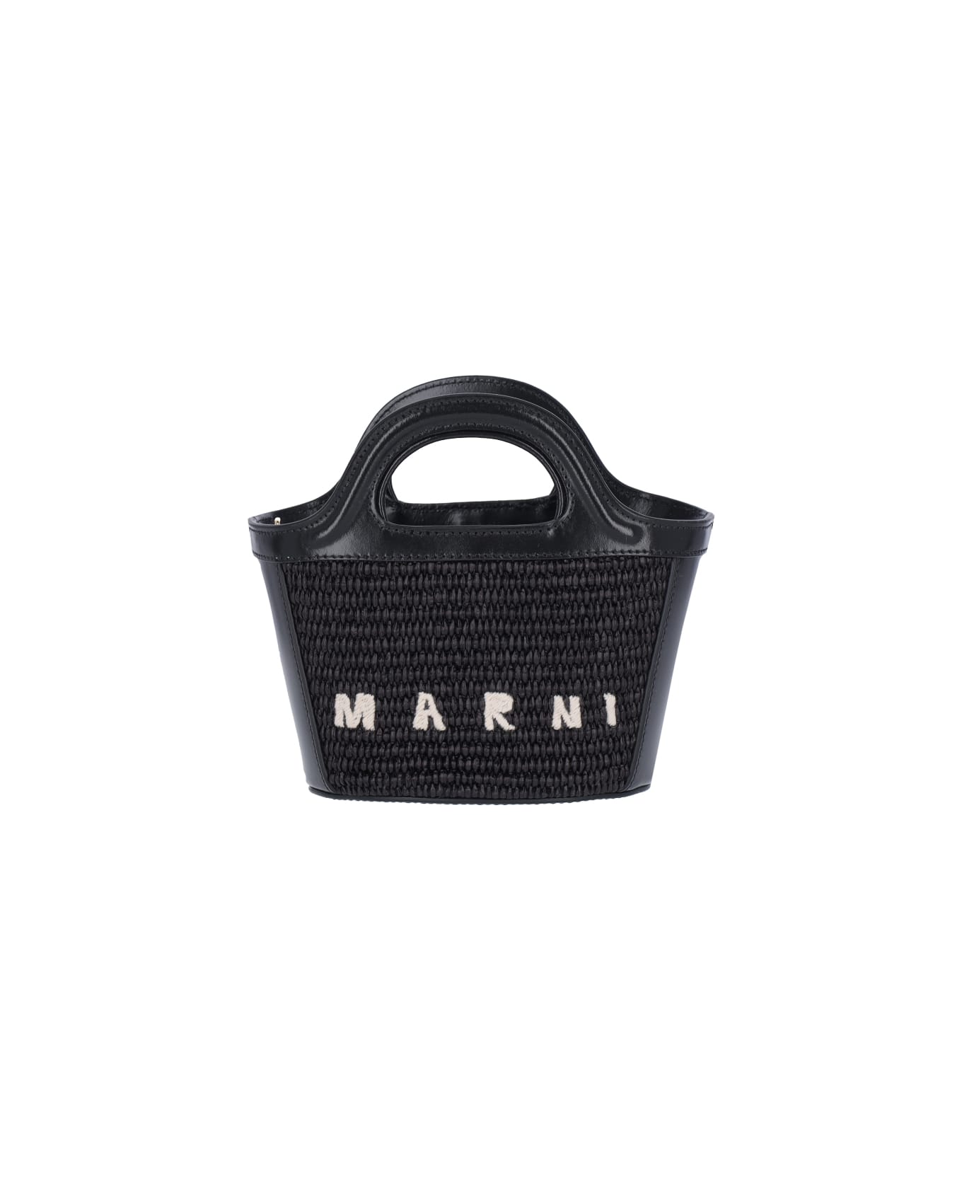 Marni Mini Tote Bag "tropicalia" - Black  