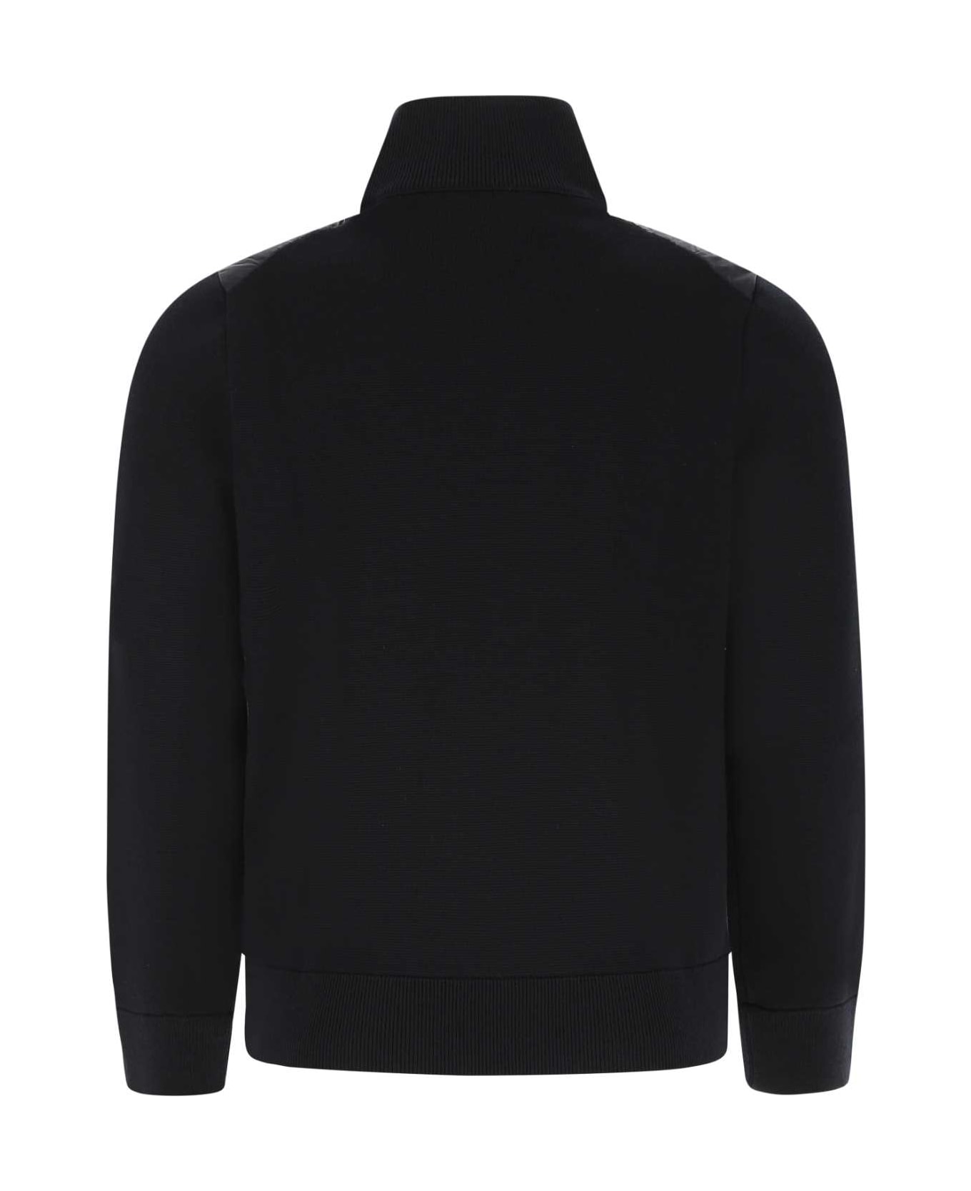 Moncler Navy Blue Wool And Acrylic Cardigan - NAVY