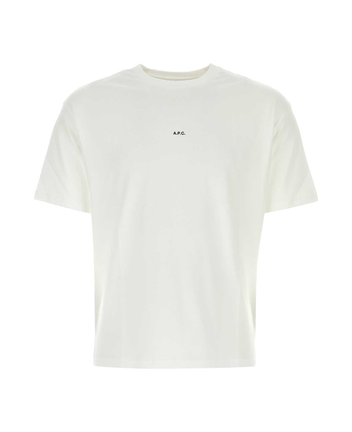 A.P.C. White Cotton T-shirt - BLANCNOIR