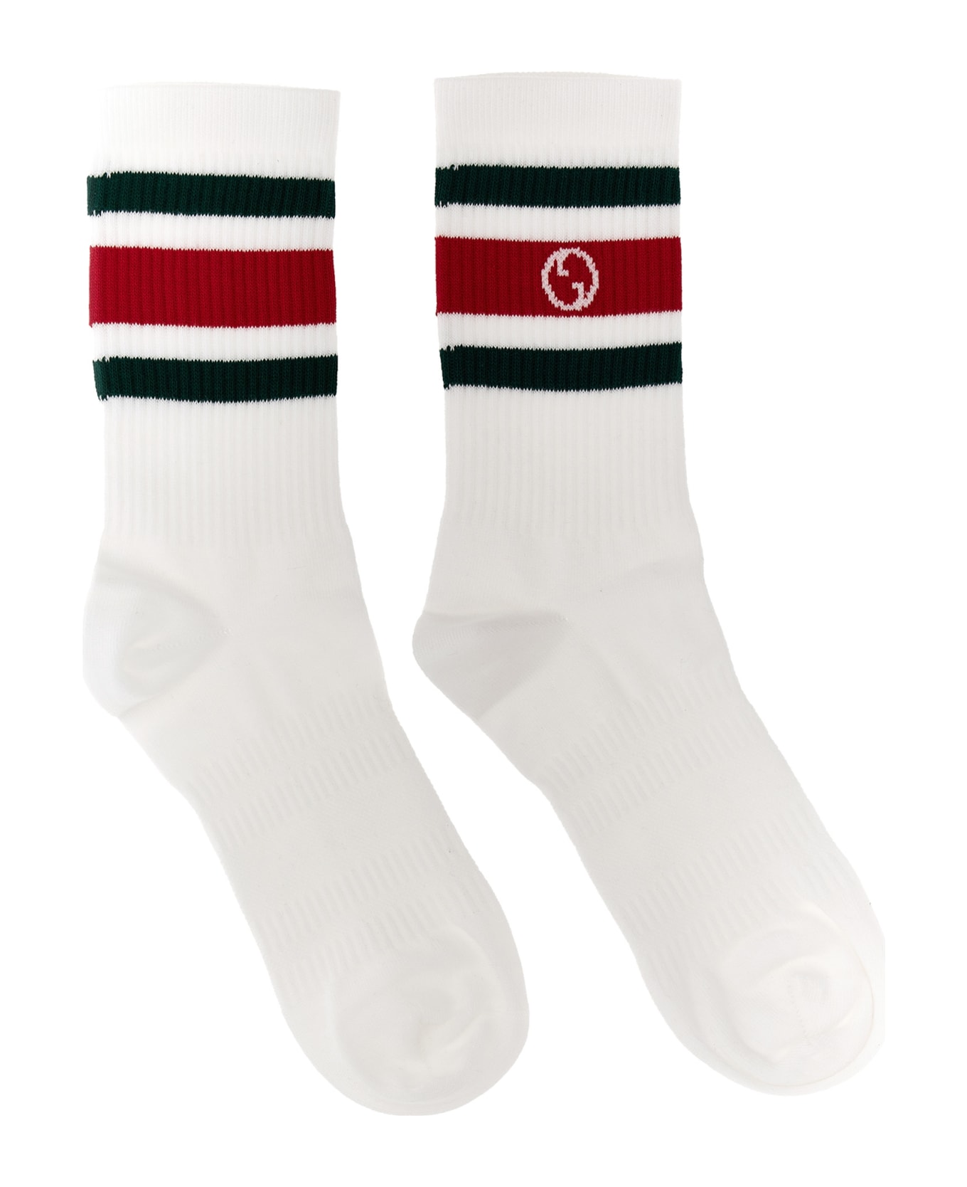 Gucci Nastro Web Logo Socks - White