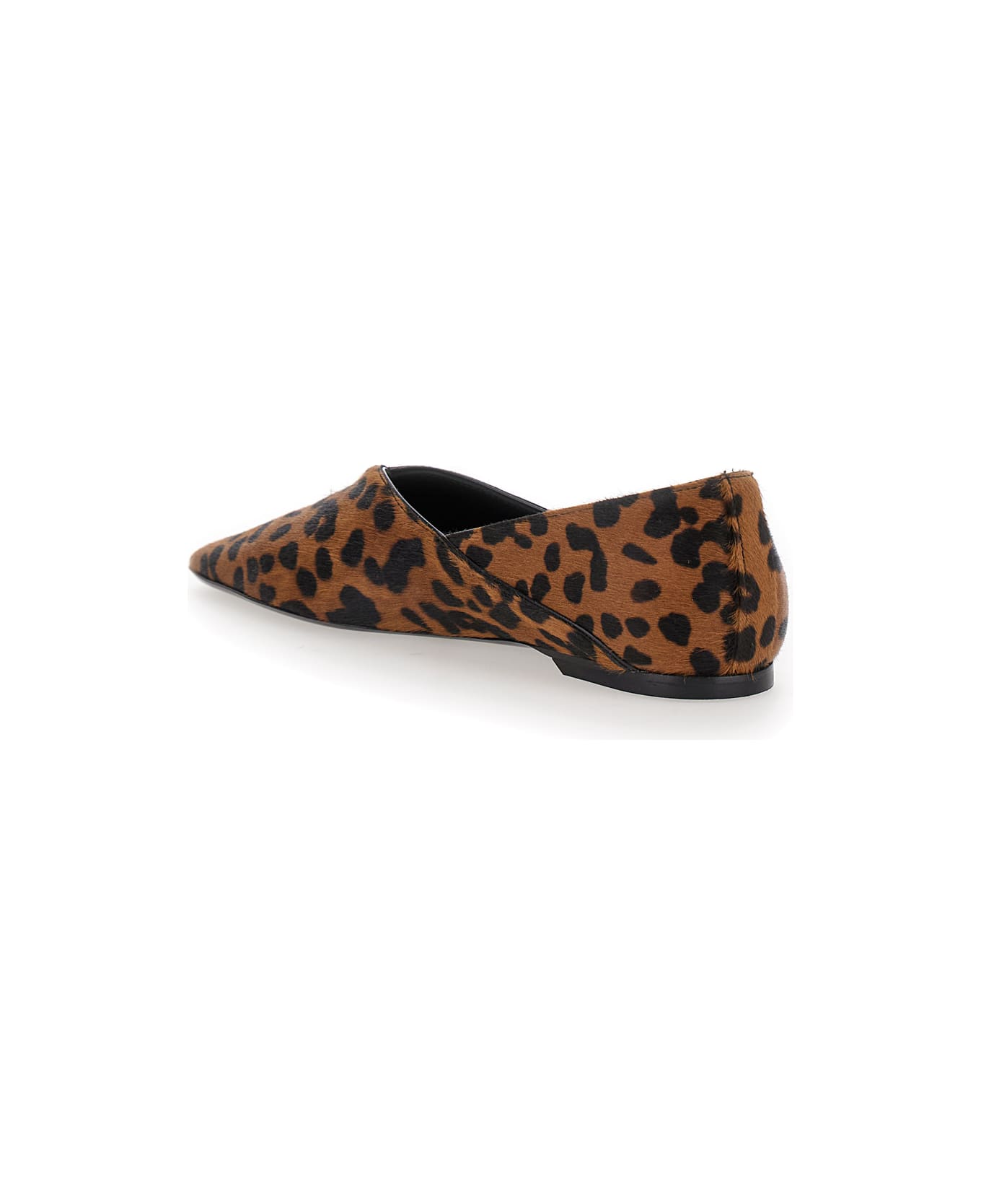 Totême 'the Everyday Flat' Brown Ballet Flats With Leopard Print