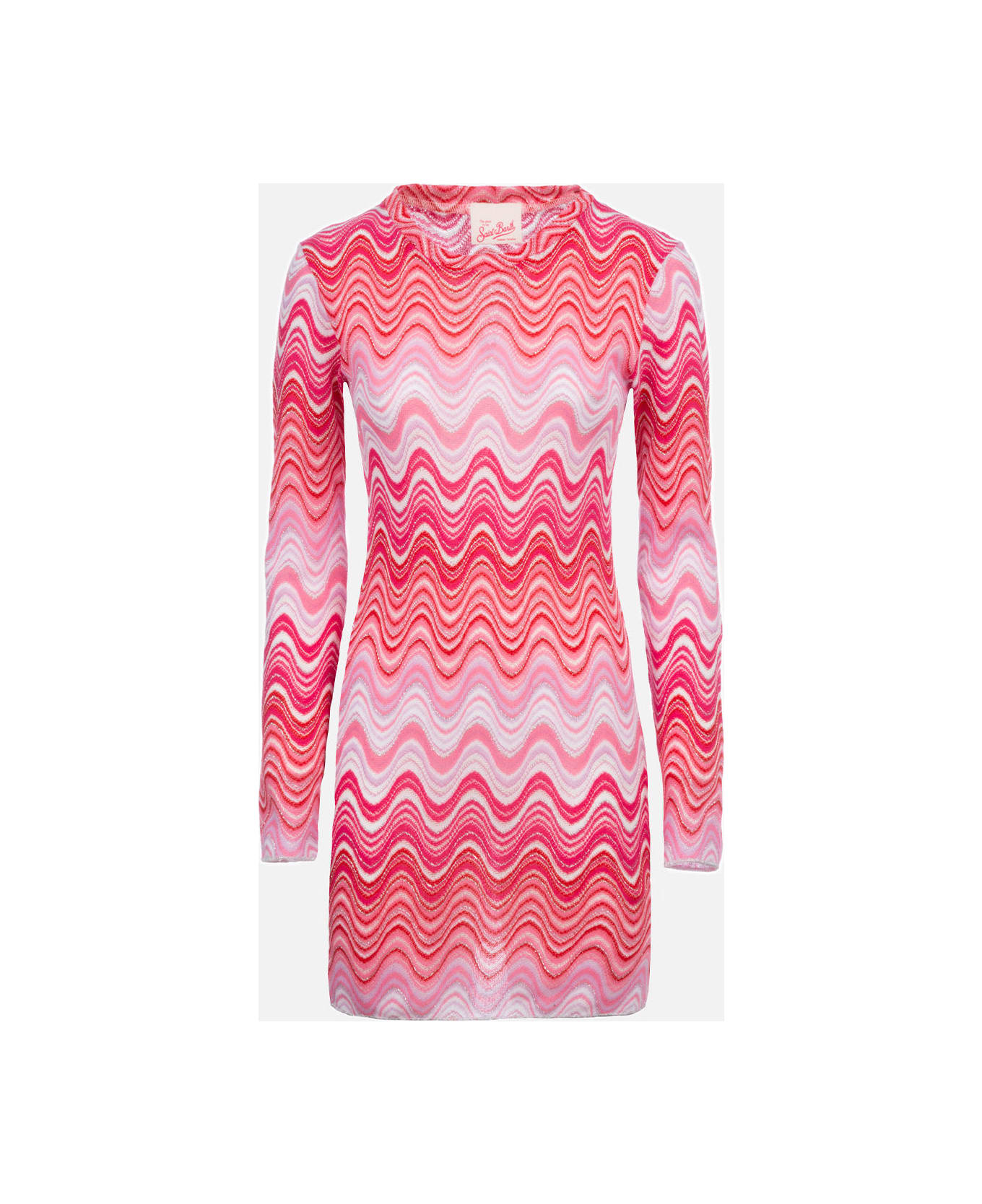MC2 Saint Barth Woman Raschel Knit Pink Short Dress Imany - PINK