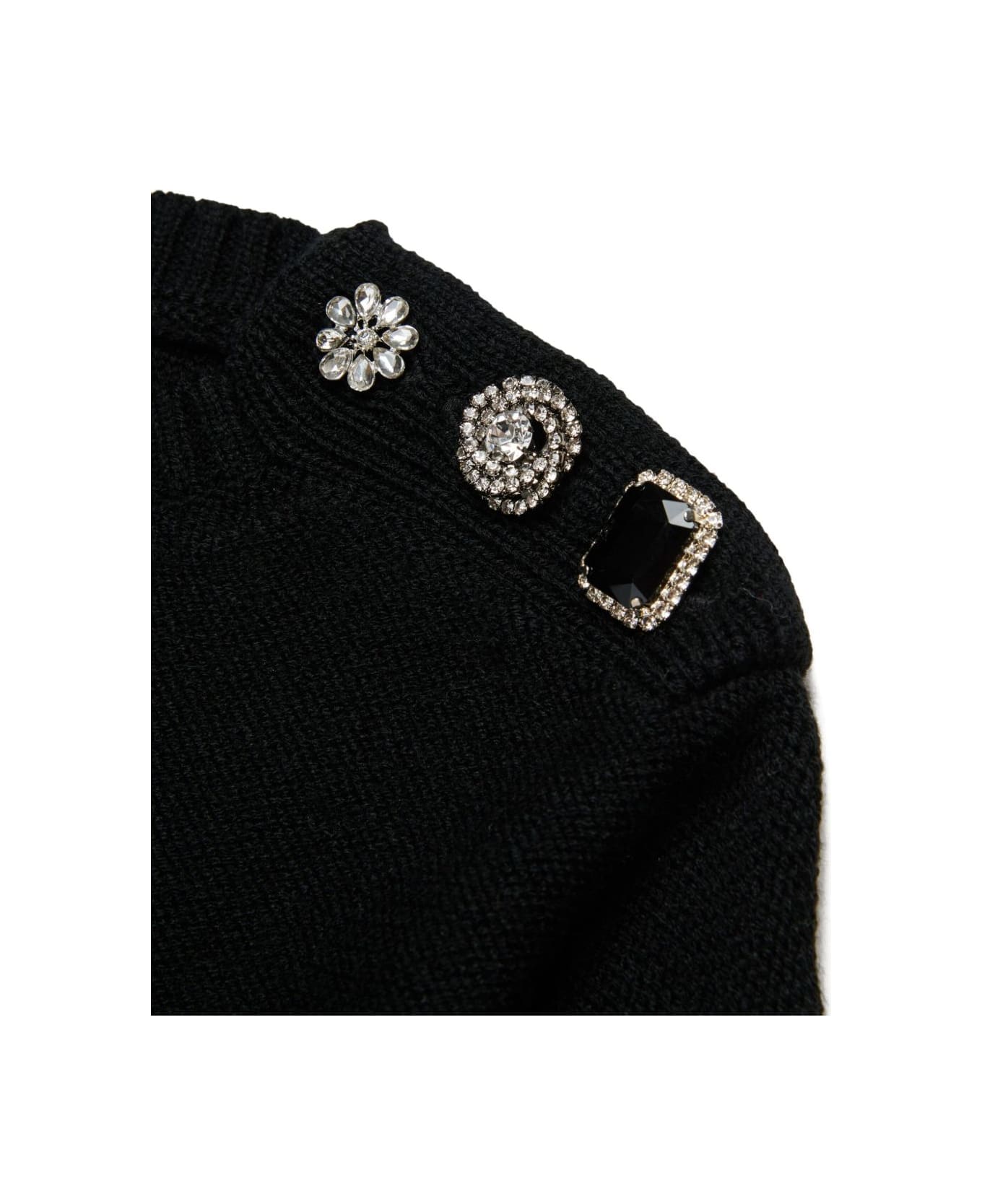 N.21 Nº21 Kids Sweater With Decorative Buttons - Black