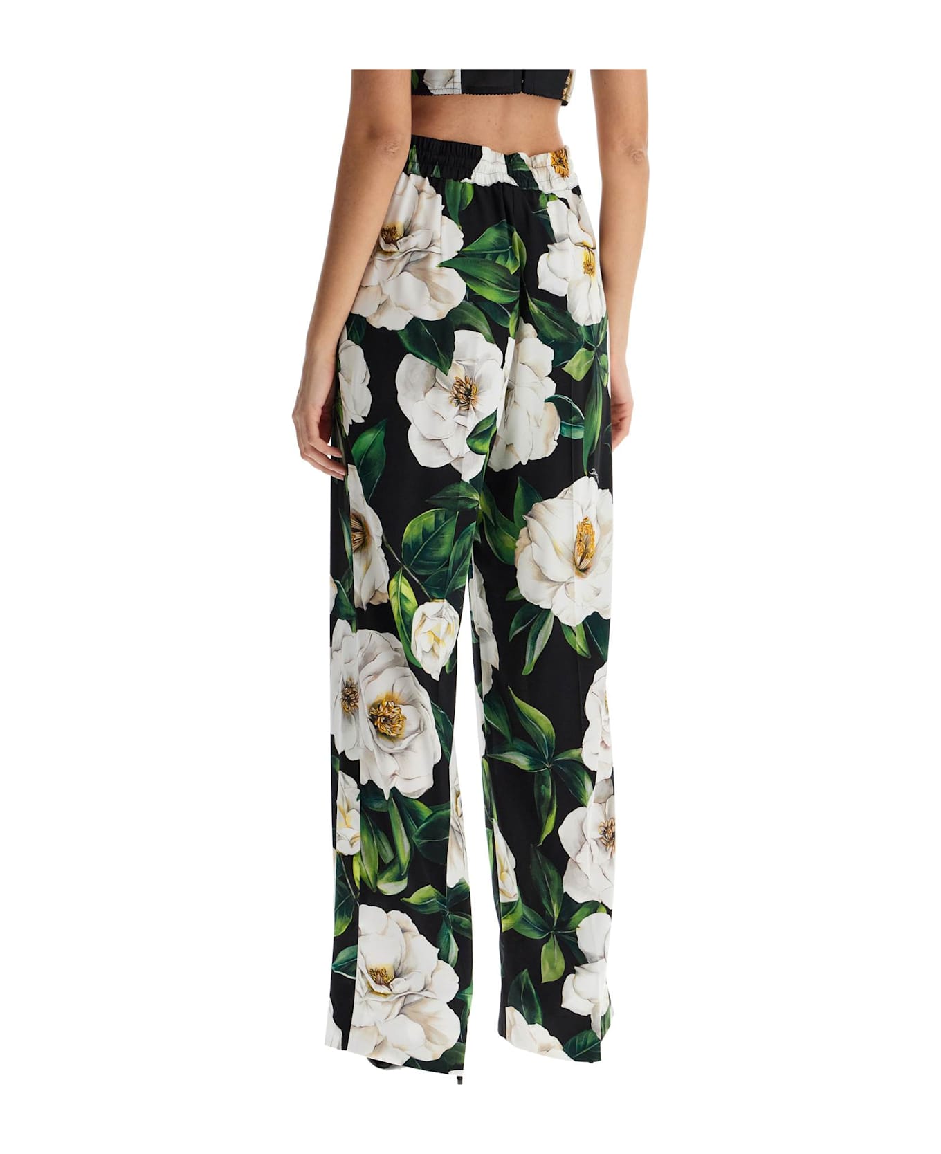 Dolce 
Gabbana Printed Silk Pants - GARDENIA F.NERO (Black)