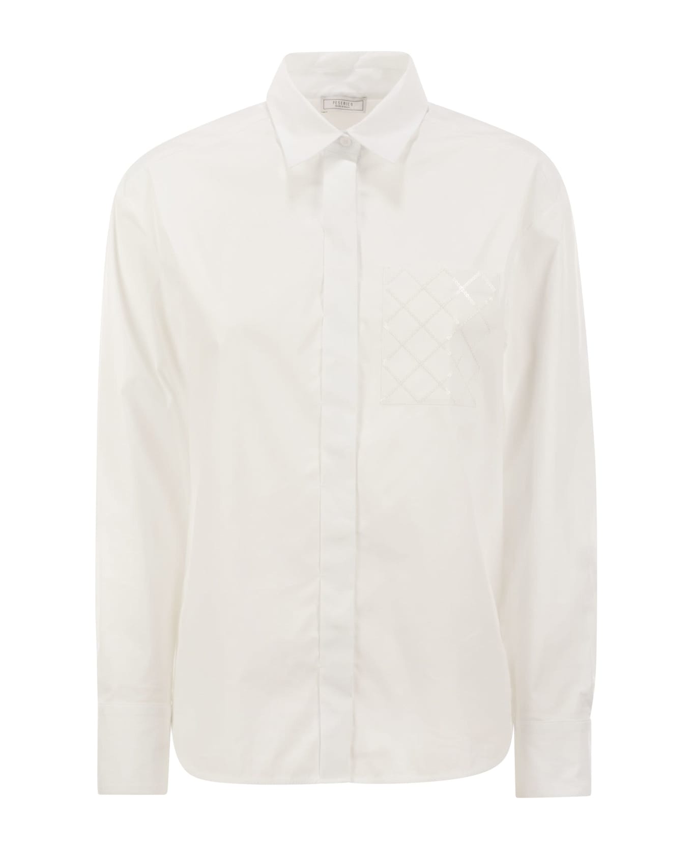 Peserico Stretch Cotton Poplin Shirt - White