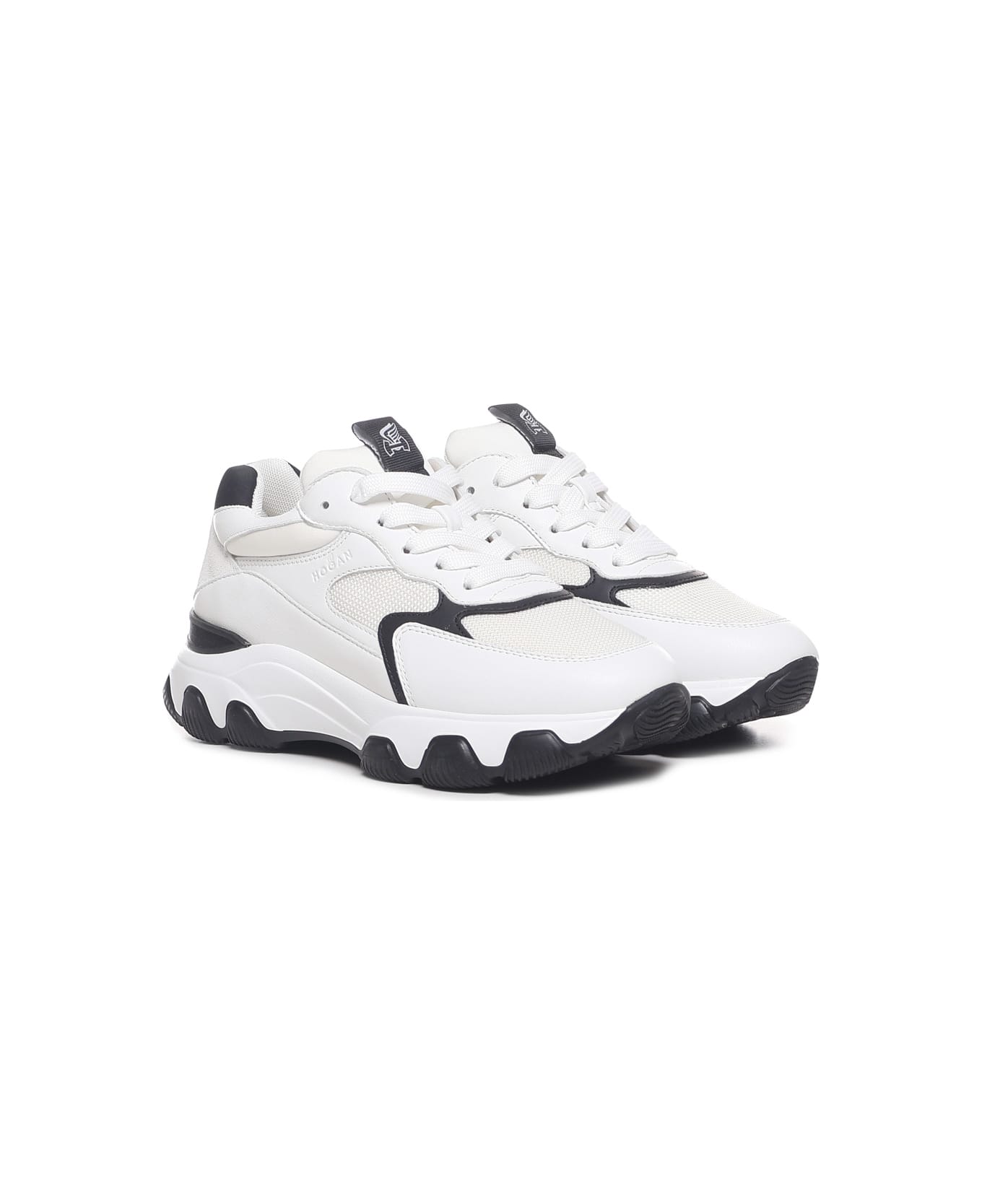 Hogan Hyperactive Sneakers In Leather And Nylon - White
