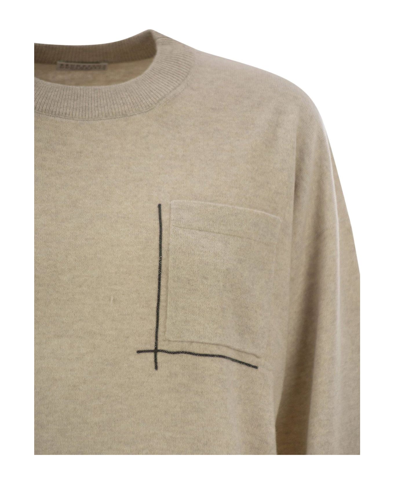 Brunello Cucinelli Chest Pocket Knitted Jumper - Rustic Beige