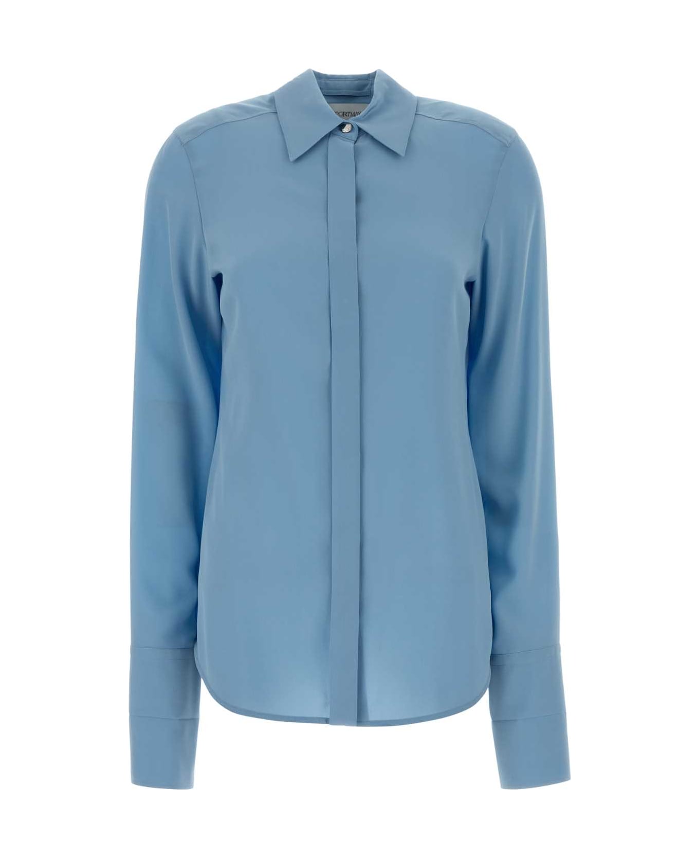 SportMax Light-blue Crepe Circolo Shirt - AZZURRO