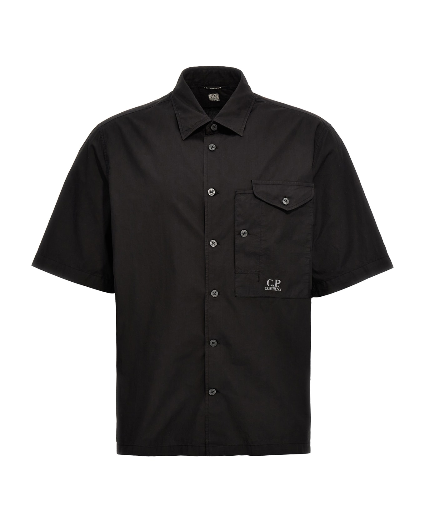 C.P. Company Logo Embroidery Shirt - Black