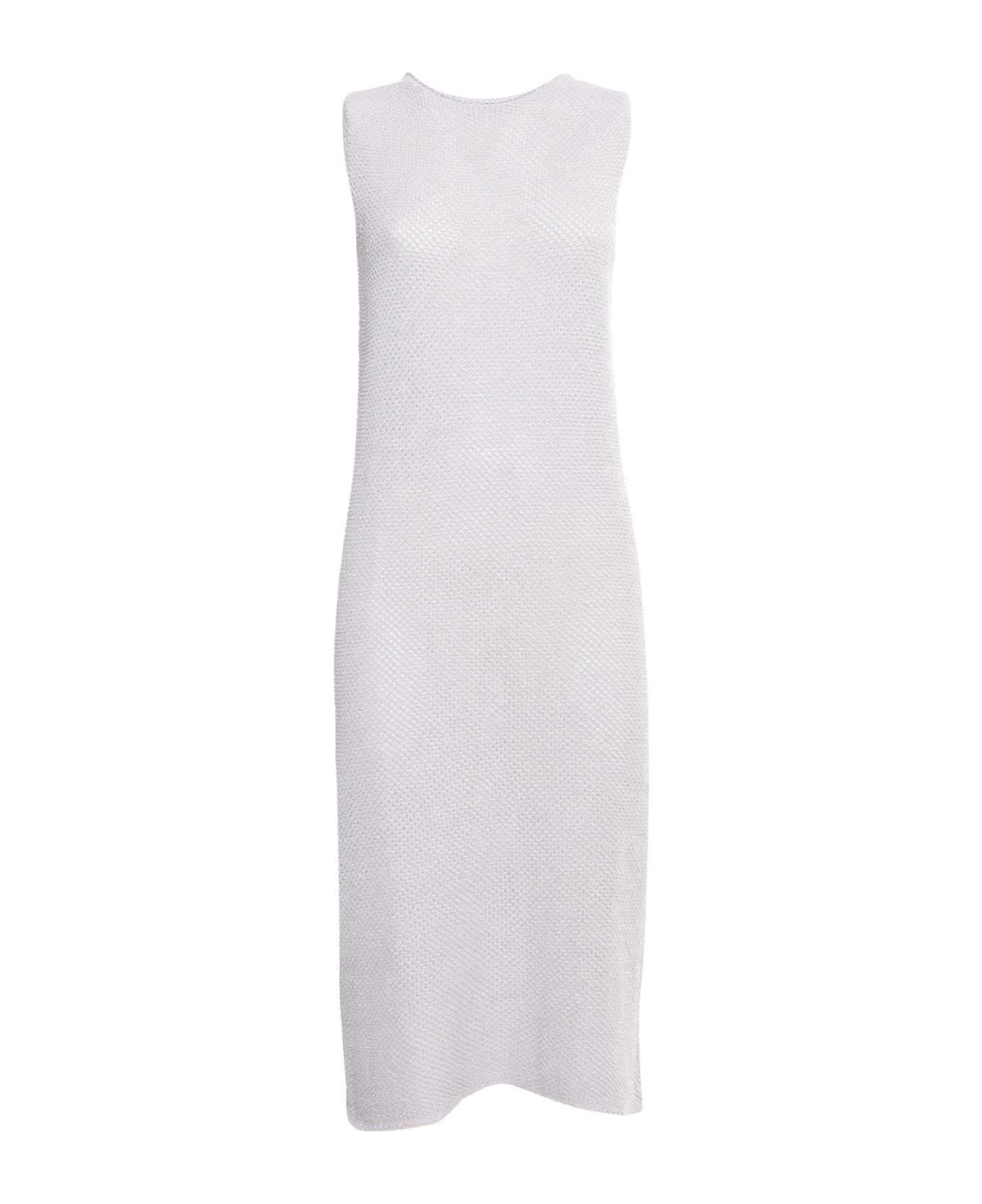 Antonelli Silver Knitted Tricot Dress - SILVER