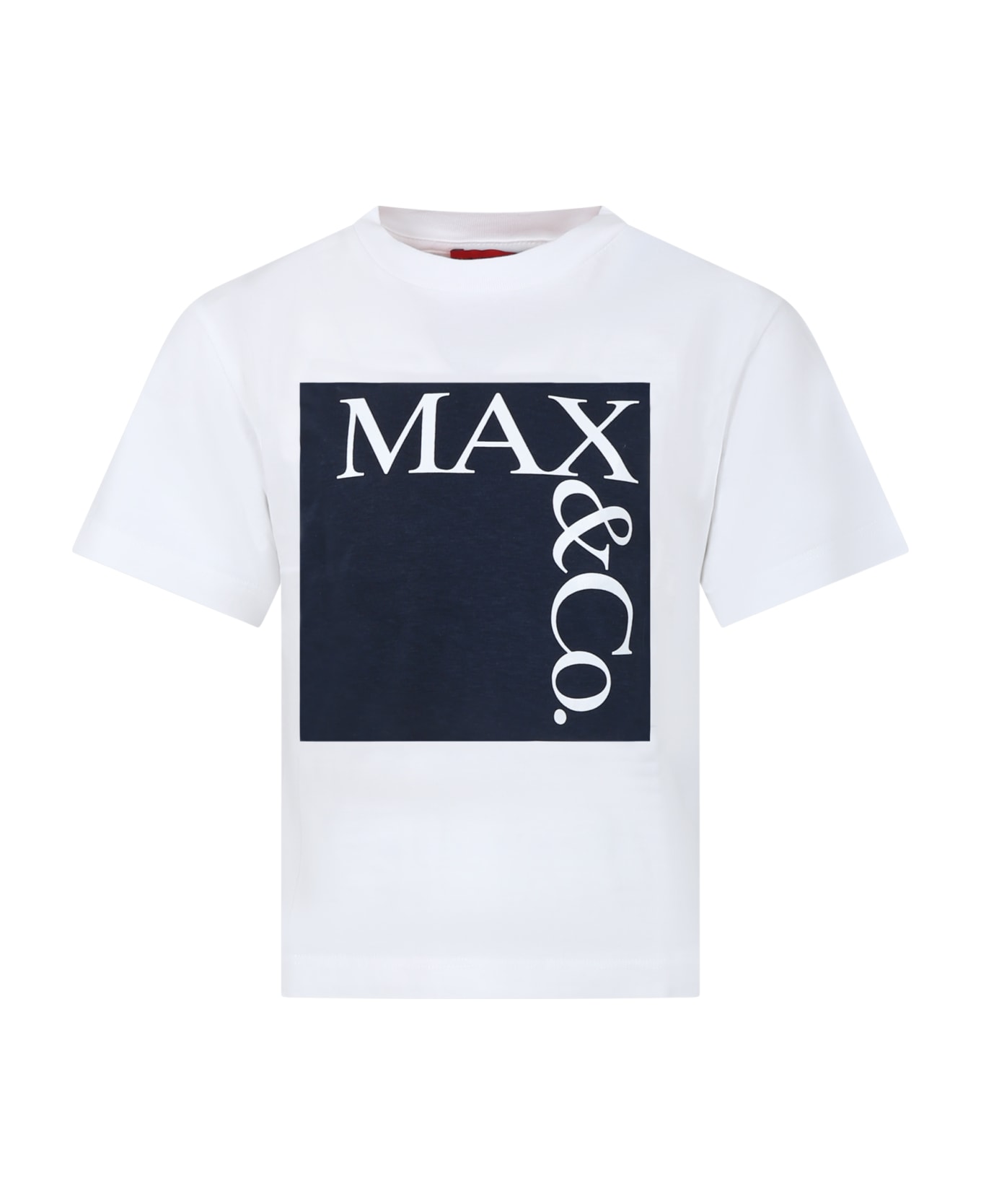 Max&Co. White T-shirt For Girls With Logo - White Tシャツ＆ポロシャツ