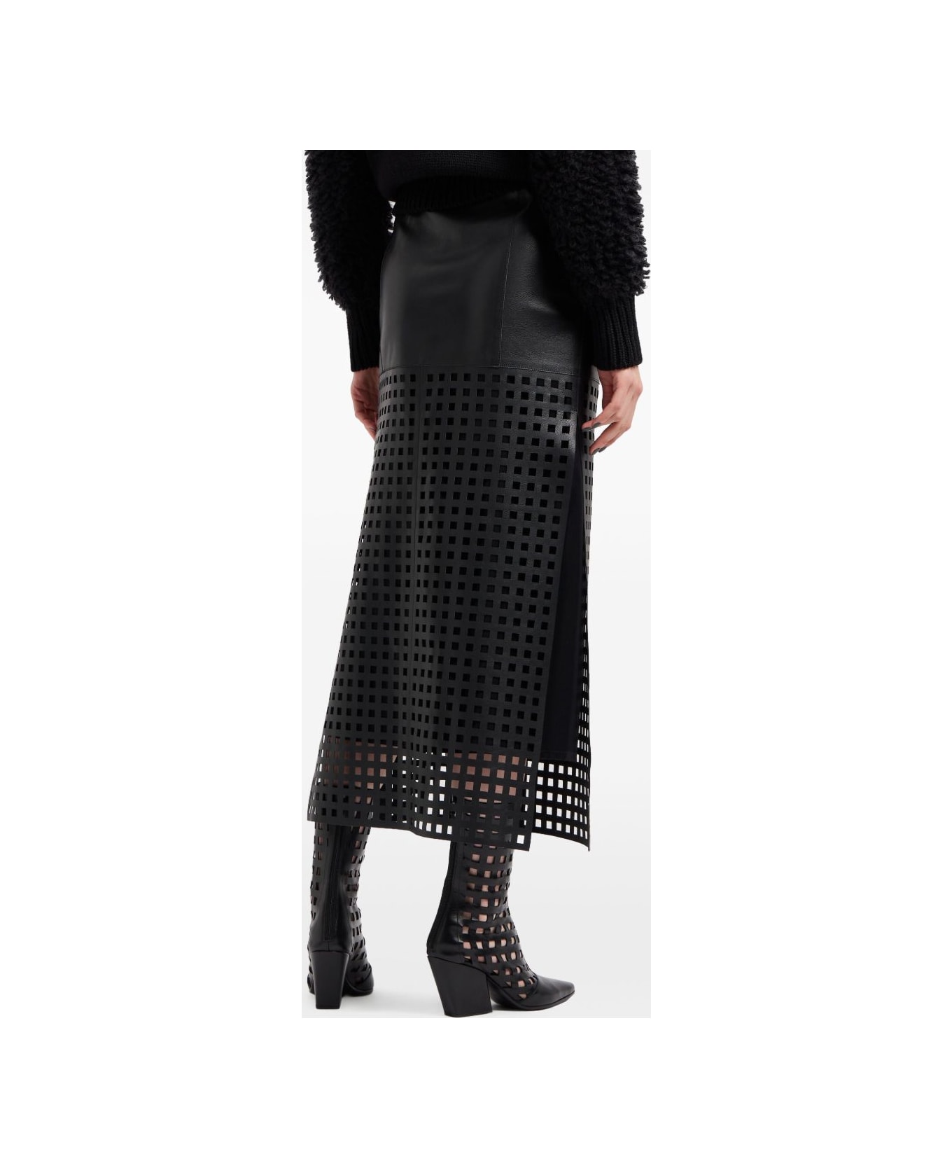 Emporio Armani Leather Skirt - Black