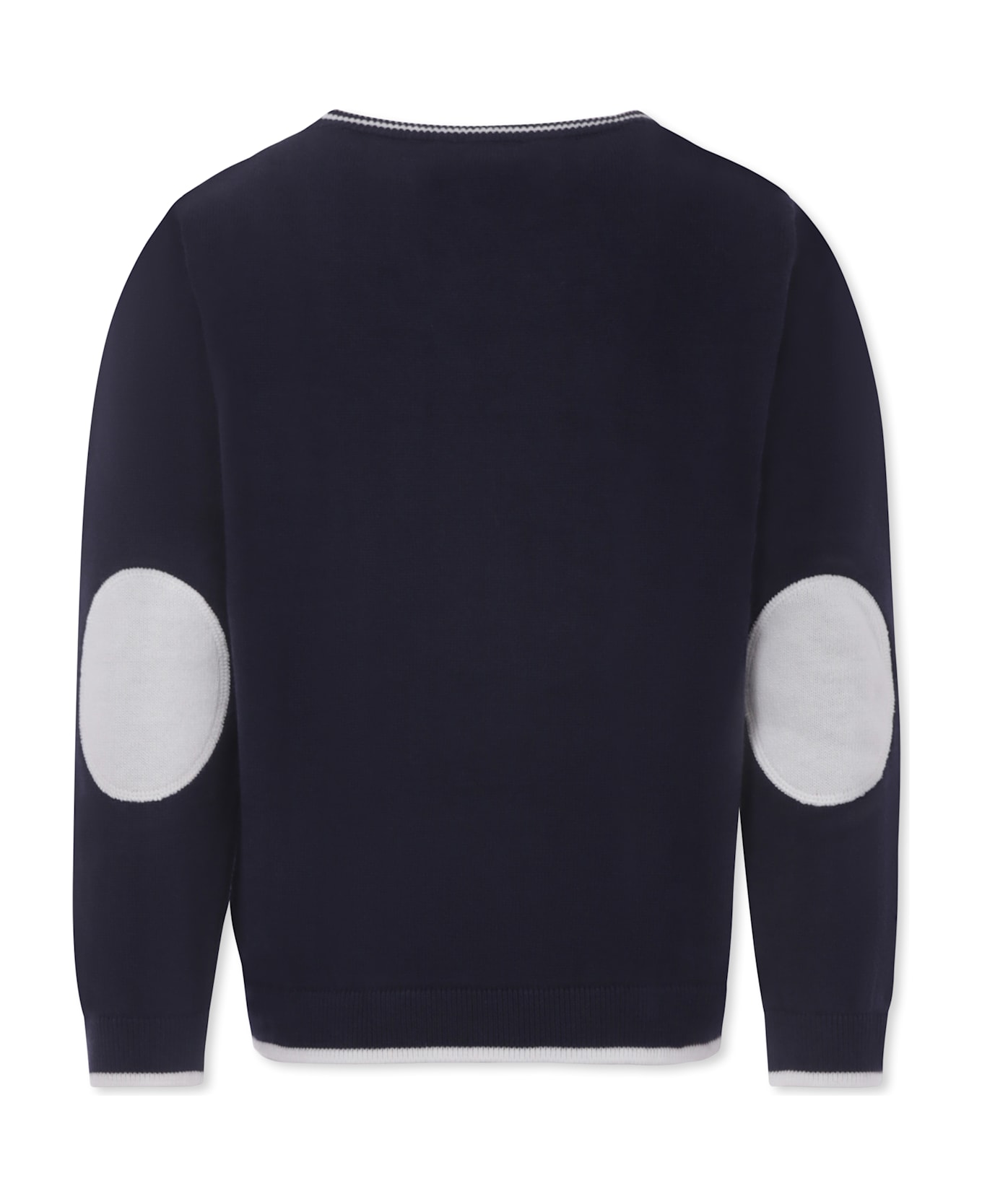 Fay Blue Sweater For Boy With Logo - Blue
