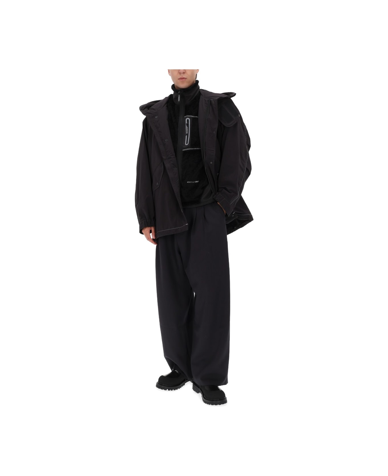 And Wander "fishtail Octa" Jacket - BLACK