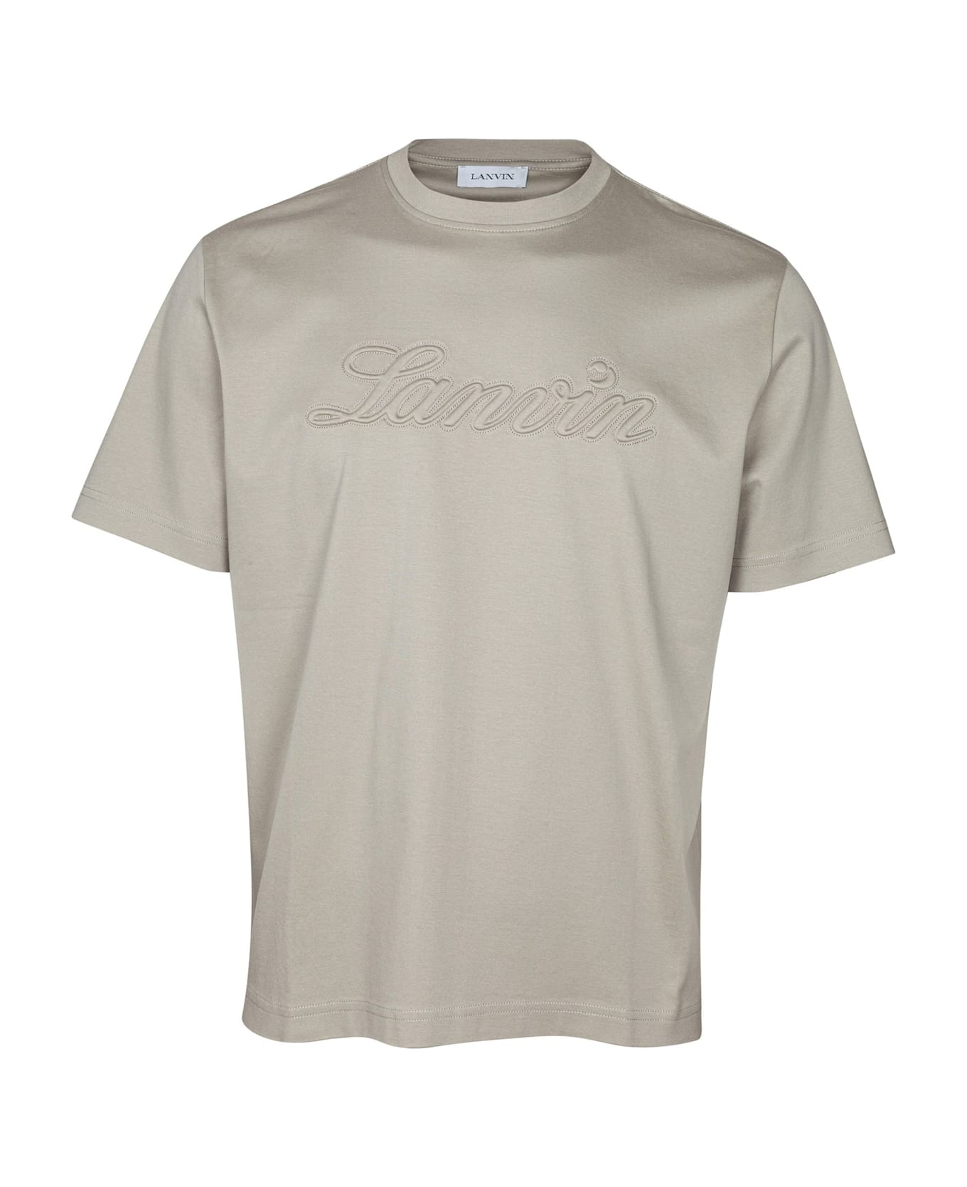 Lanvin Denim T-shirt With Embroidered Logo - Linen