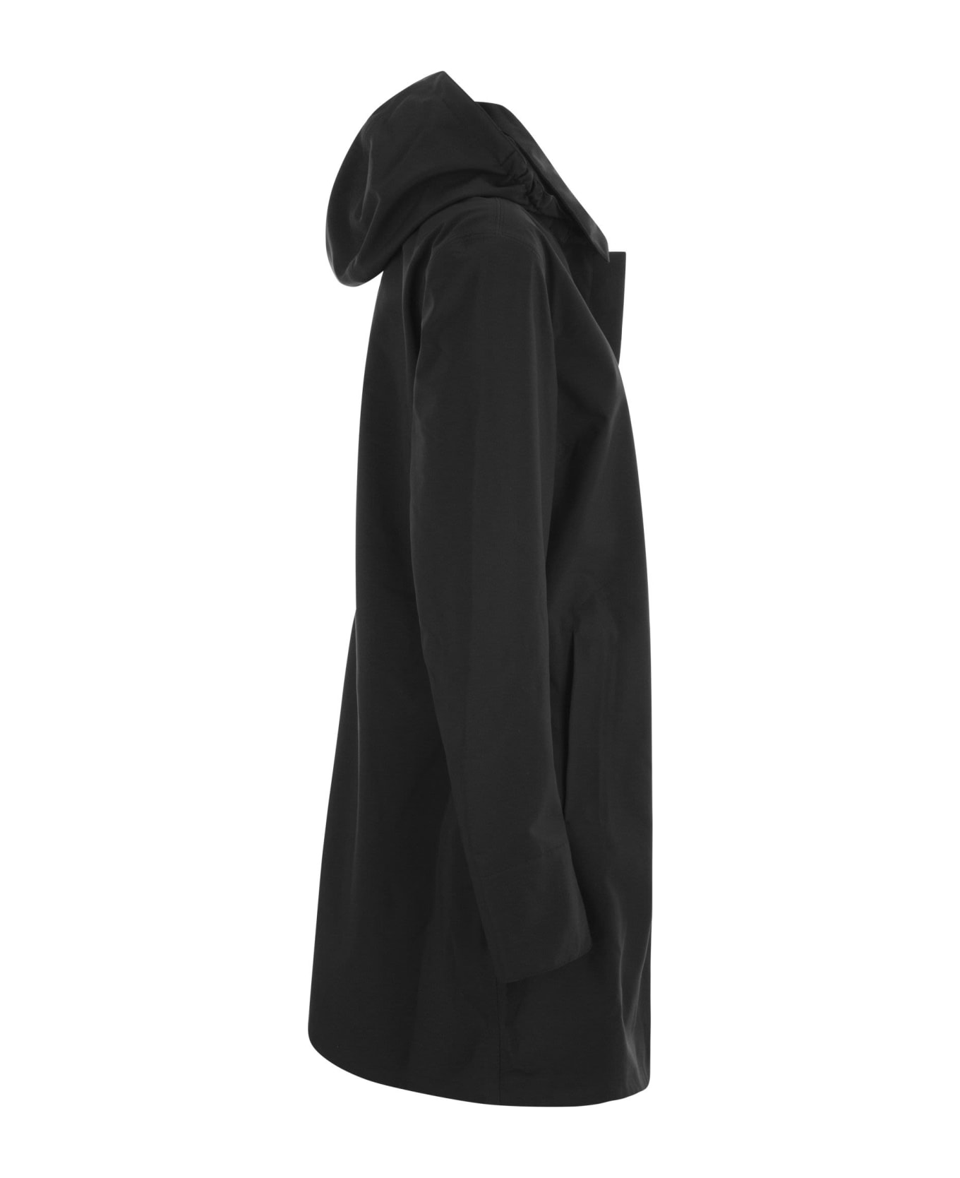 K-Way Mathy Bonded - Hooded Jacket - Black レインコート