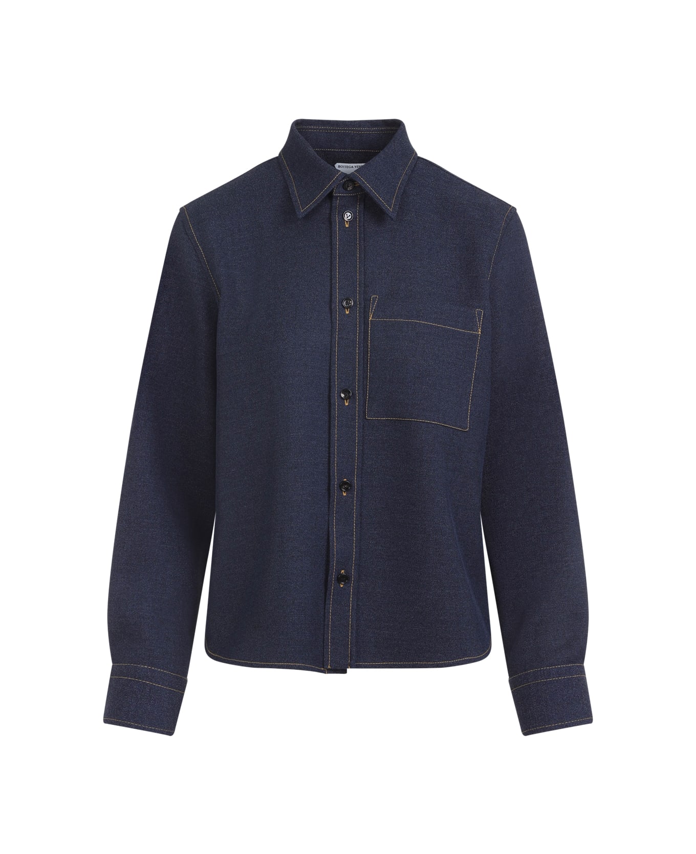 Bottega Veneta Wool Drill Shirt - Dark Indigo