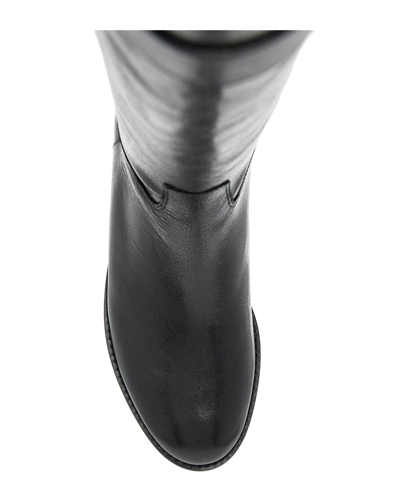 Tory Burch 
lock Ridin
 Black Leather Boots - PERFECT BLACK (Black)