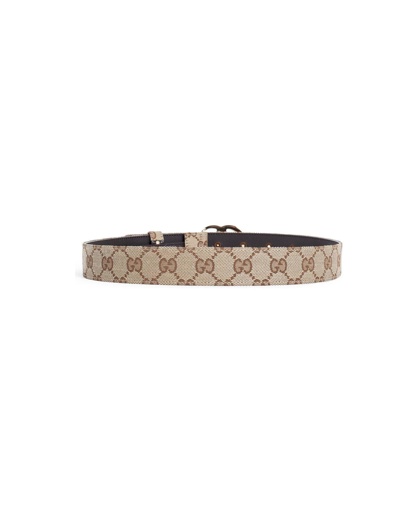 Gucci Gg Marmont Thin Belt - Beige Ebony