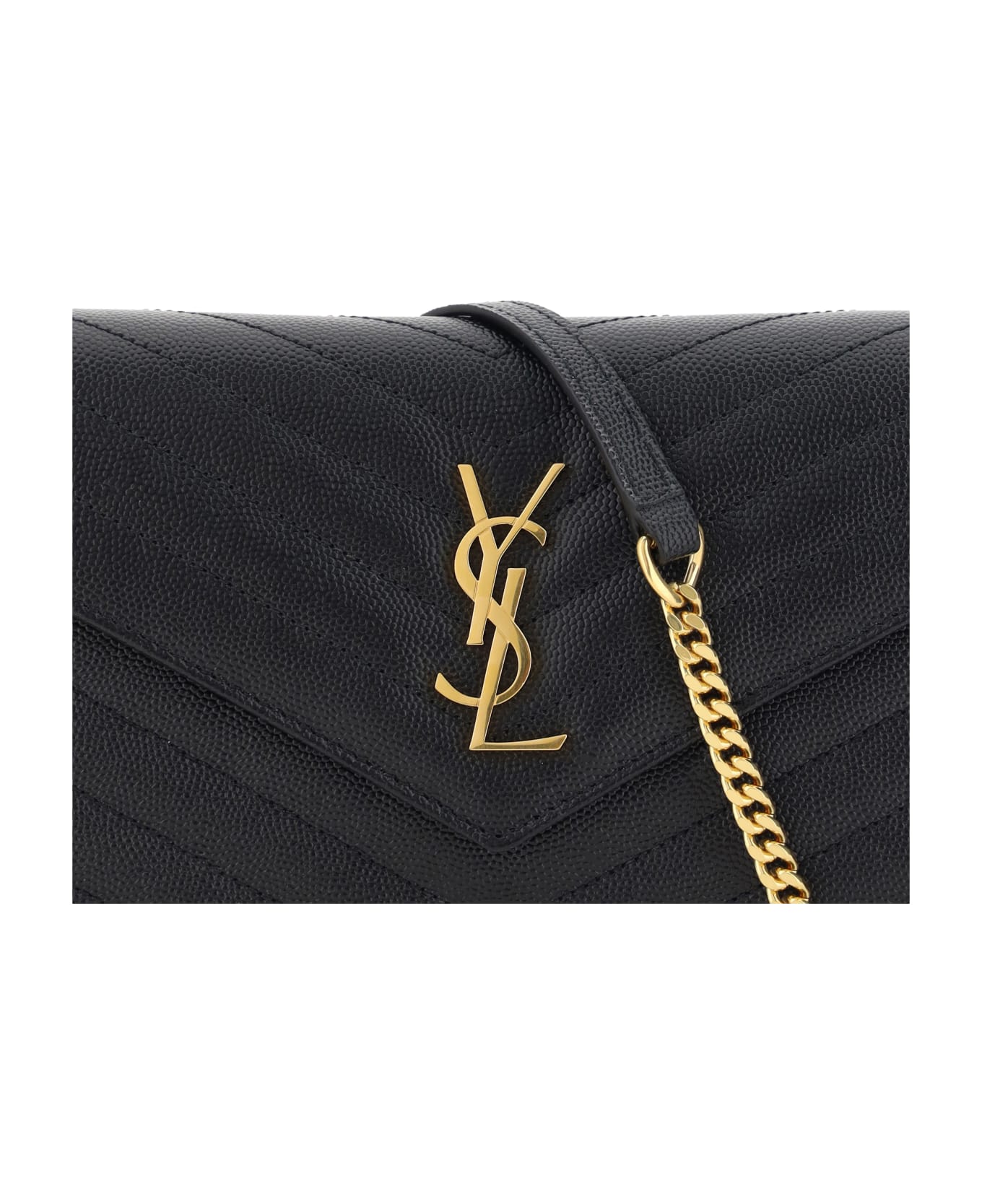Saint Laurent Wallet With Chain - Nero