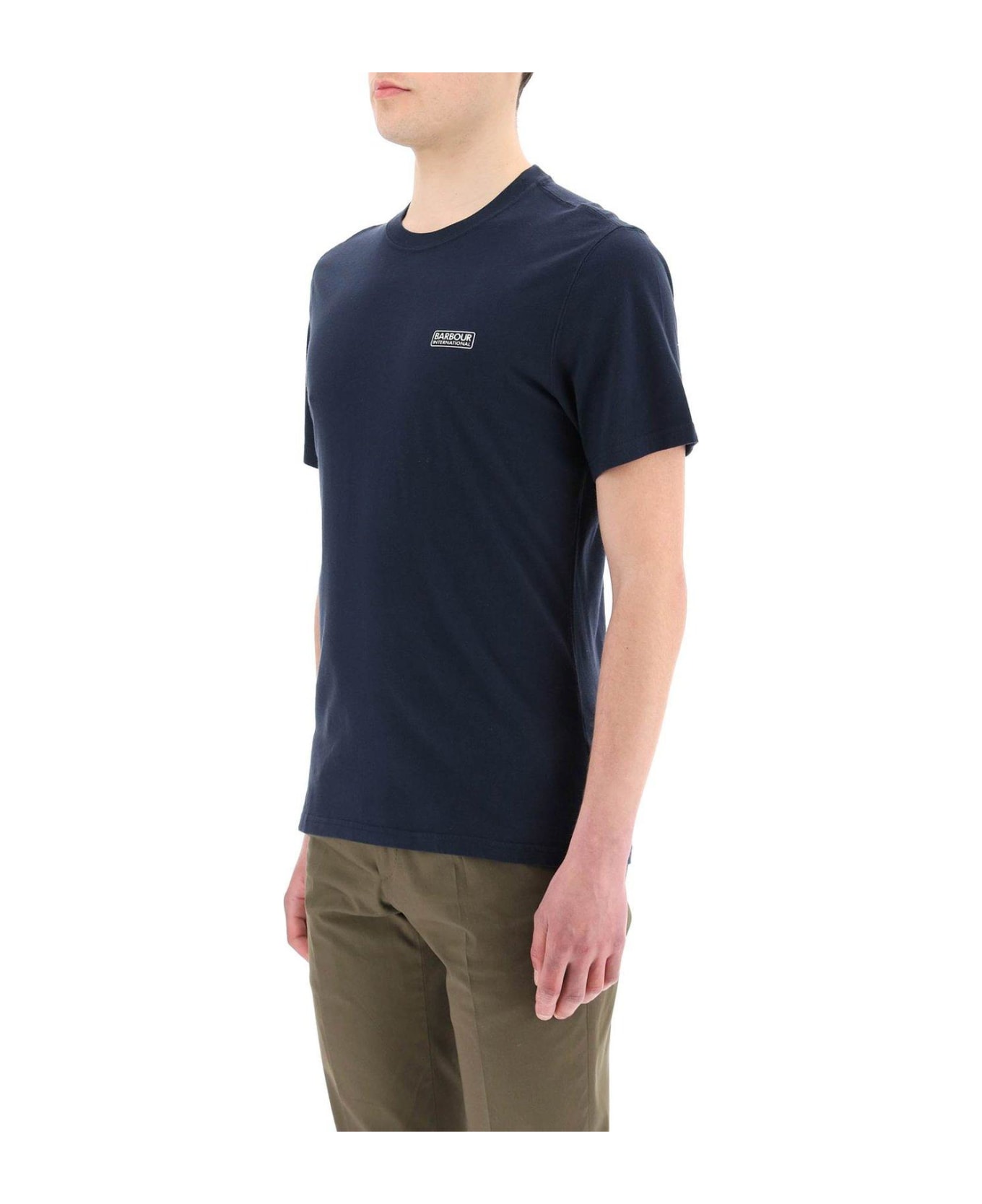 Barbour Logo Detailed Crewneck T-shirt - Blue シャツ