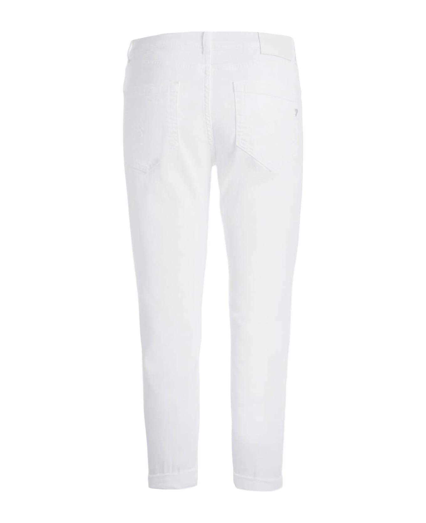 Dondup White Cotton Trousers - White