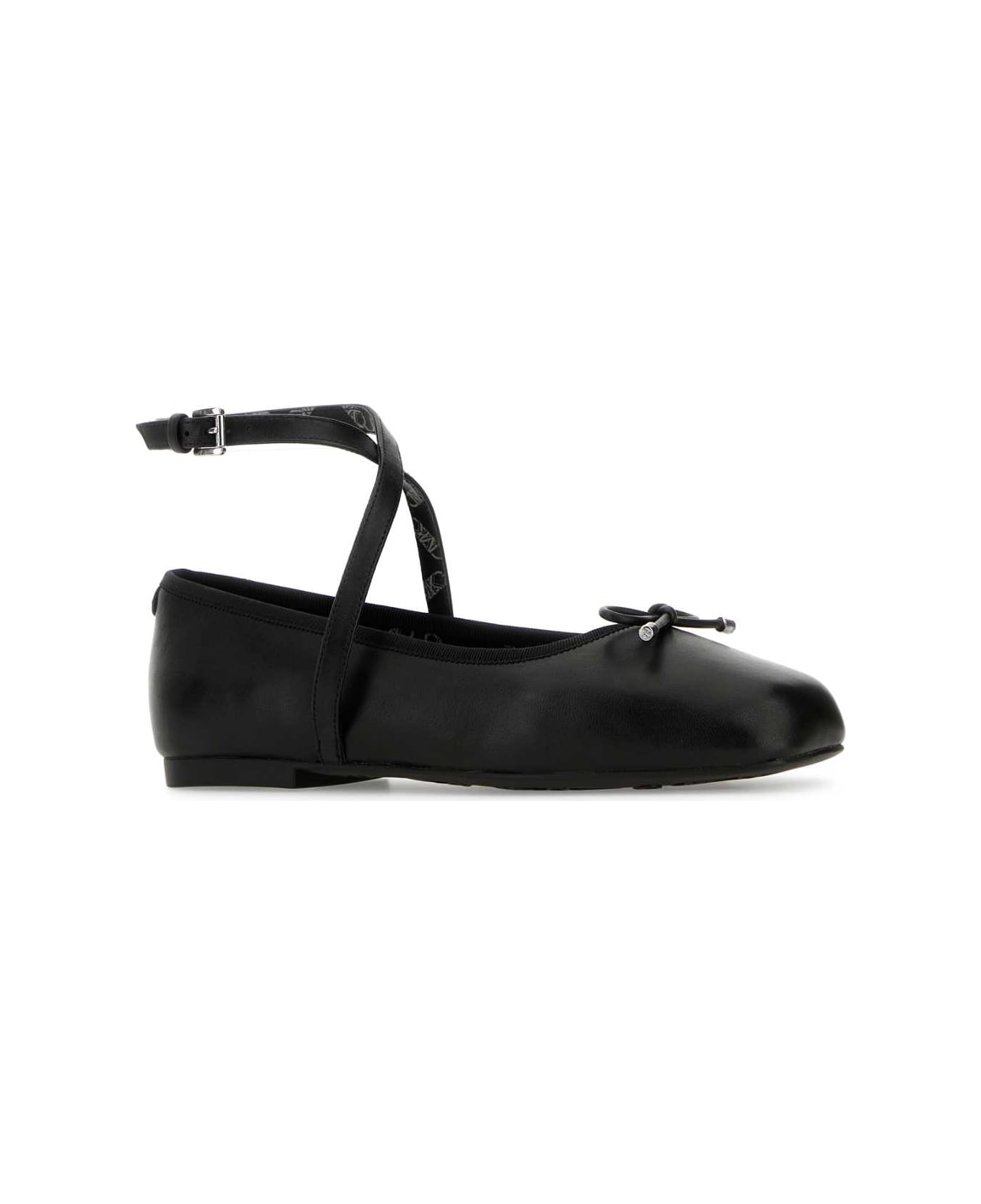 Michael Kors Black Leather Collette Ballerinas - BLACK