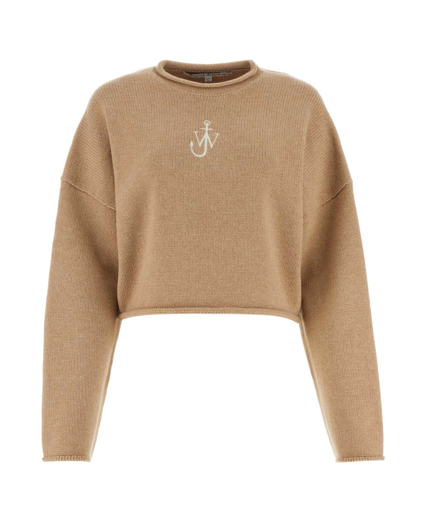 J.W. Anderson Camel Wool Blend Oversize Sweater - BEIGE
