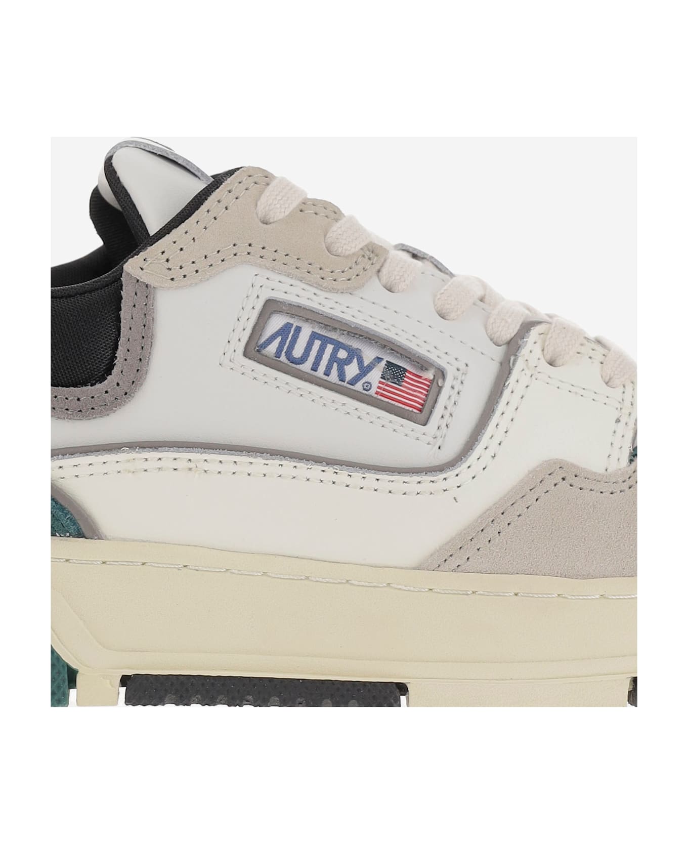 Autry Clc Low Suede And Mesh Sneakers - Red