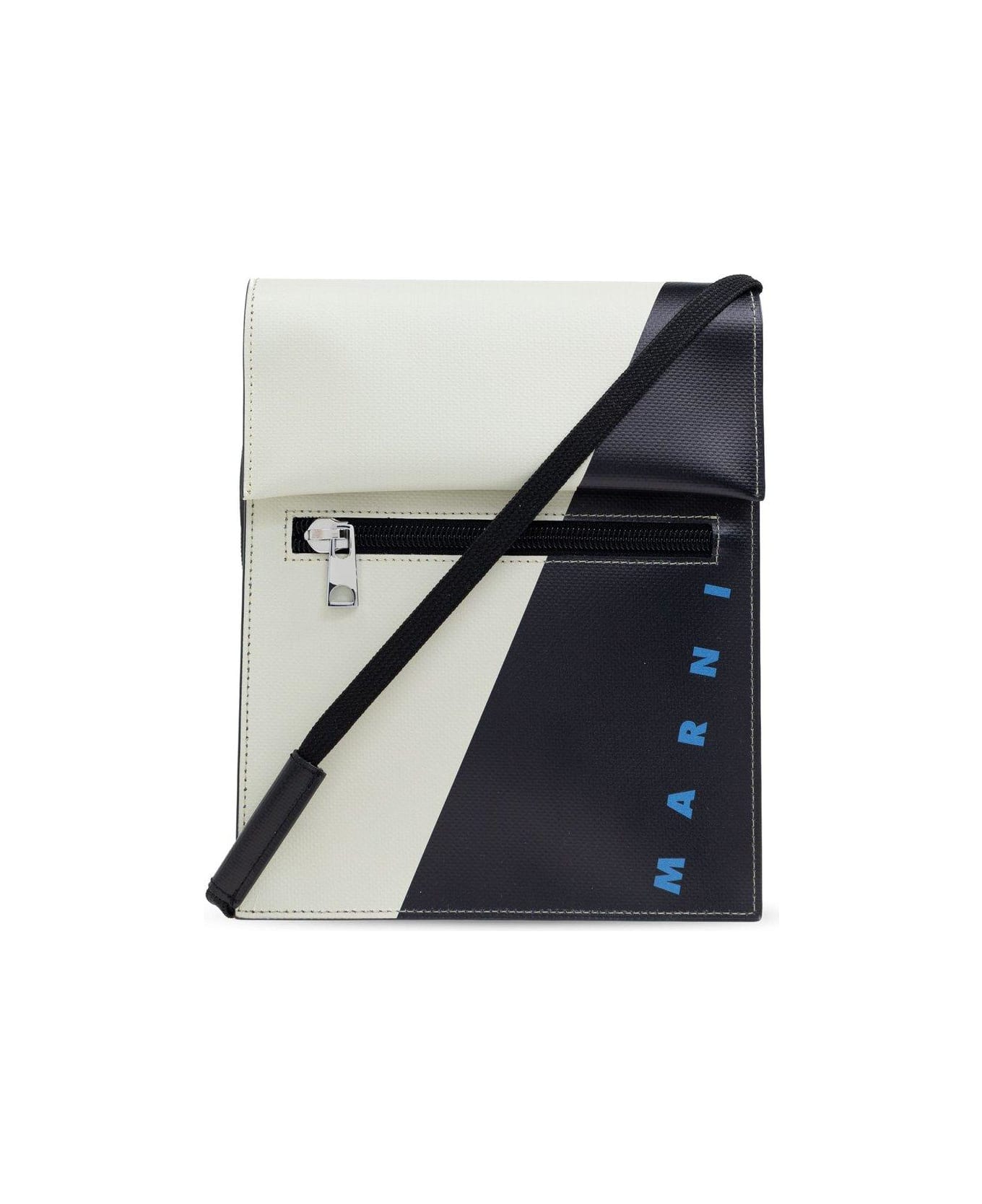 Marni Logo-printed Colour-block Shoulder Bag - MULTICOLOUR