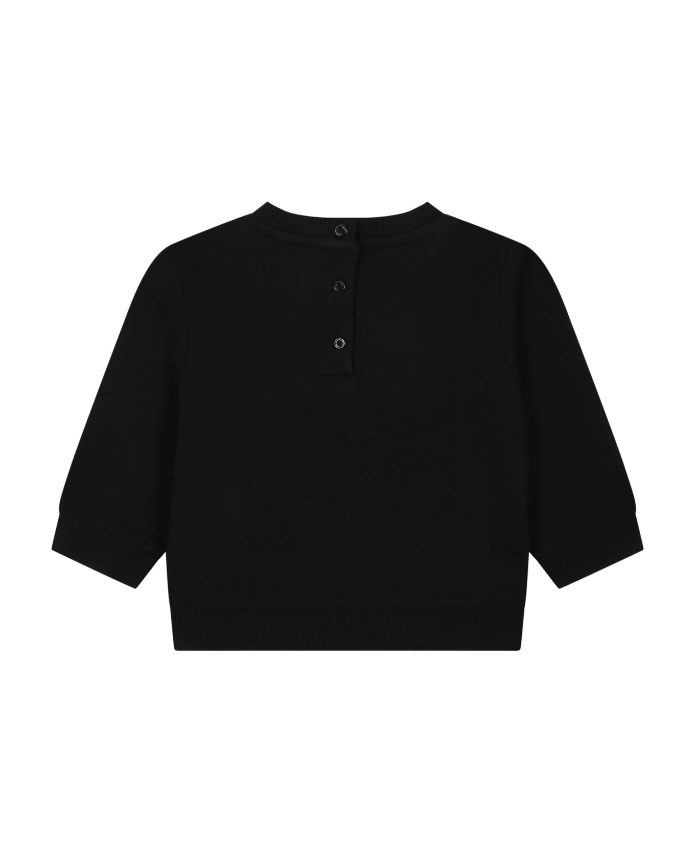 Balmain Black Sweatshirt For Babies With Gold Logo - Black ニットウェア＆スウェットシャツ