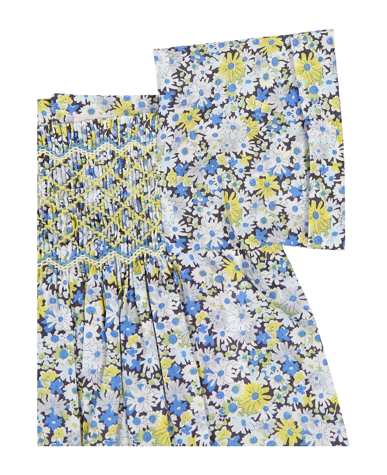 Bonpoint Multicolor Dress For Baby Girl With Floral Print - Light Blue ウェア