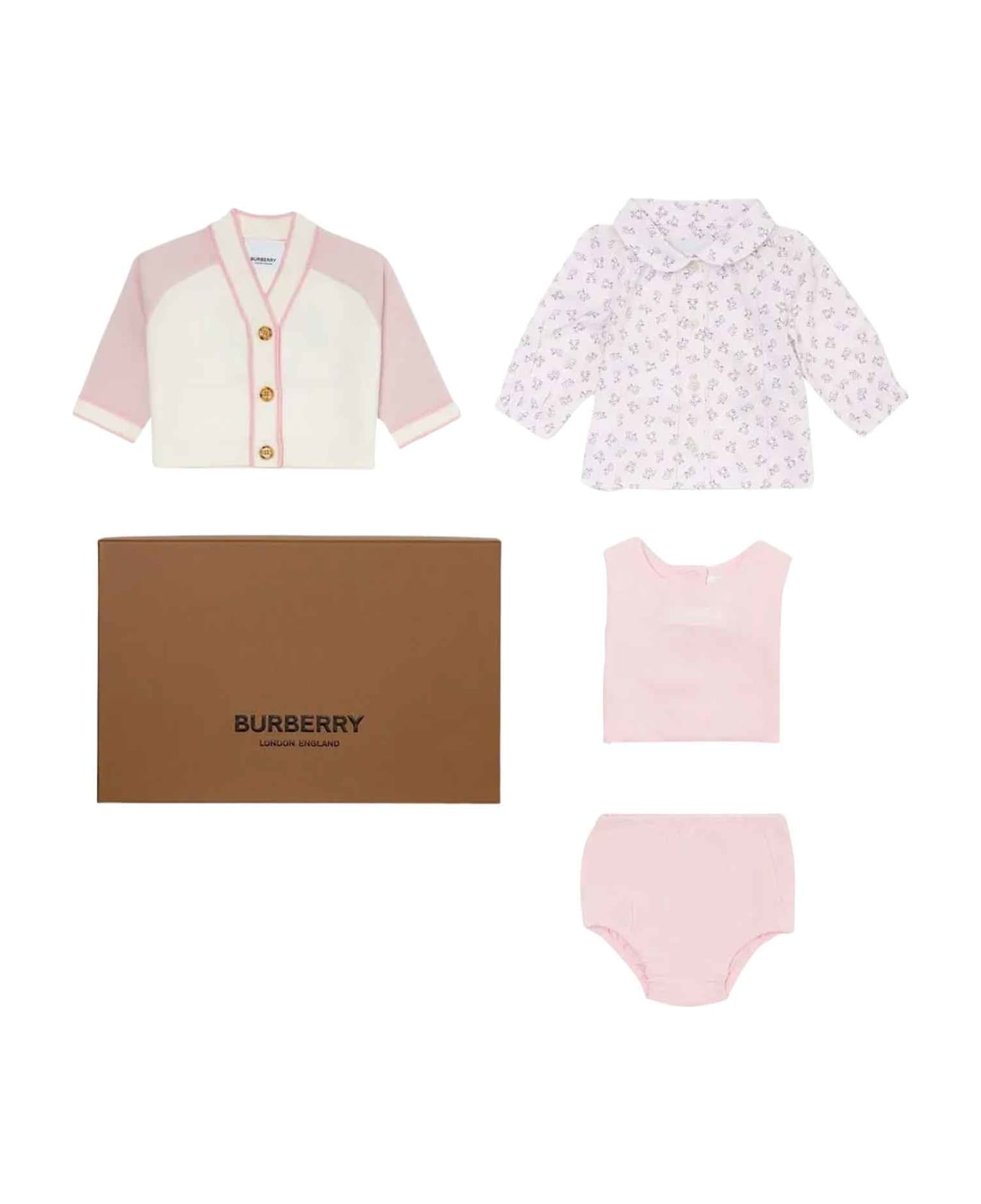 Burberry Pink Set Baby Girl - Rosa