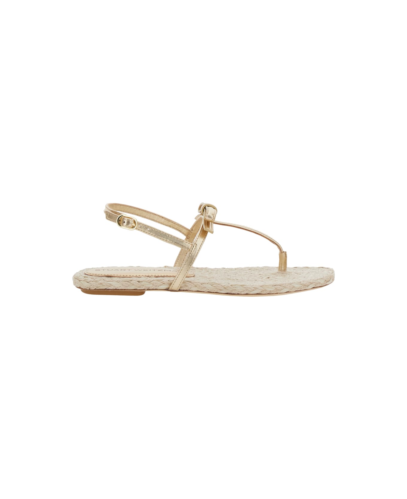 Stuart Weitzman 
felicity
 Metallic Thong Sandals With Adjustable Strap Closure In Leather Woman - Metallic