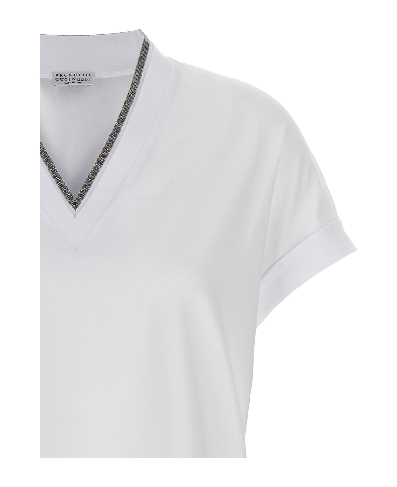 Brunello Cucinelli V-neck T-shirt - White Tシャツ