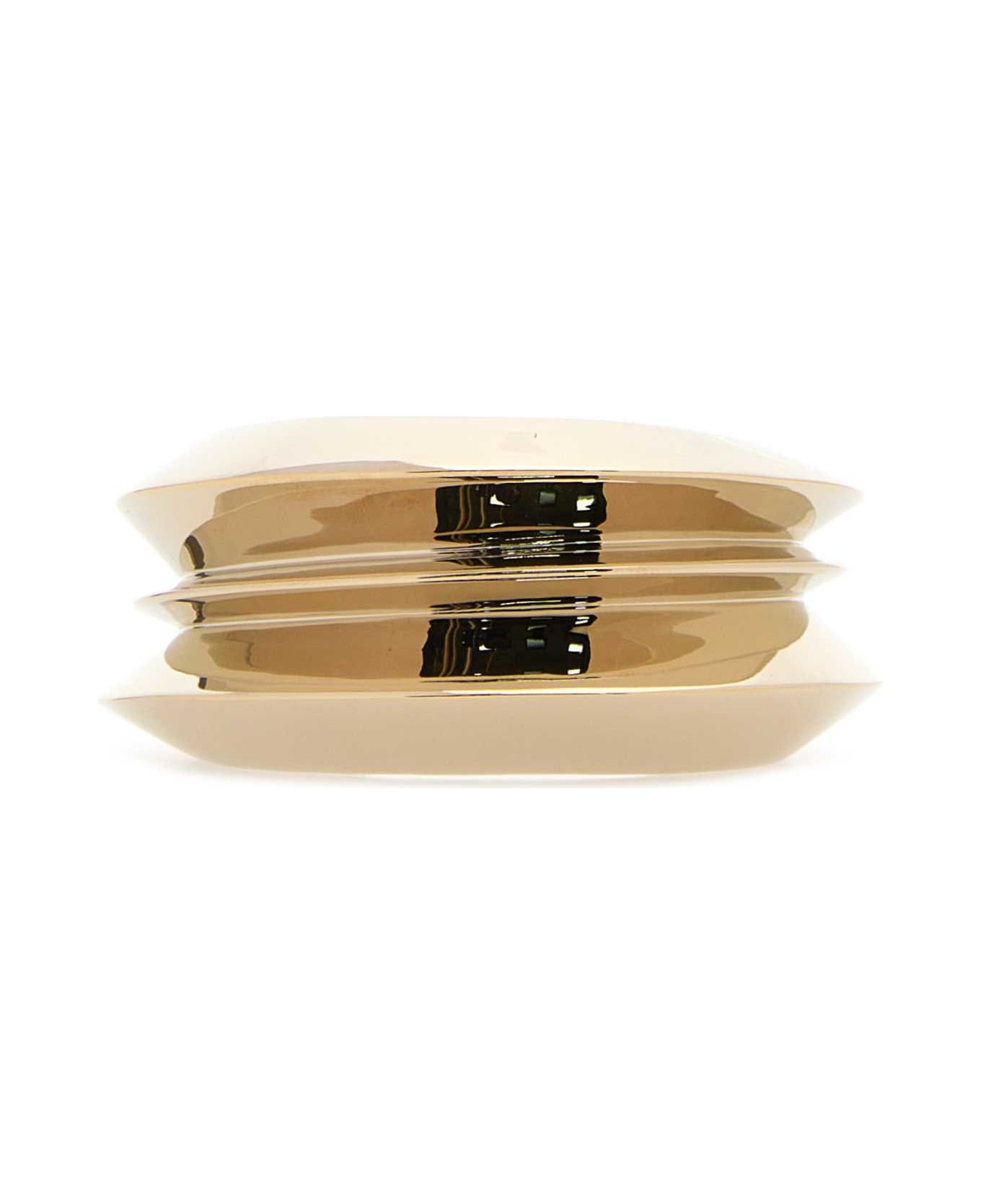 Saint Laurent Gold Metal Rigid Bracelet - PALEGOLD