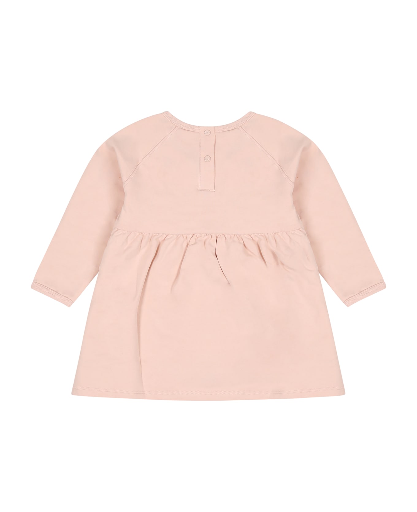 Calvin Klein Pink Dress For Baby Girl With Logo - Pink