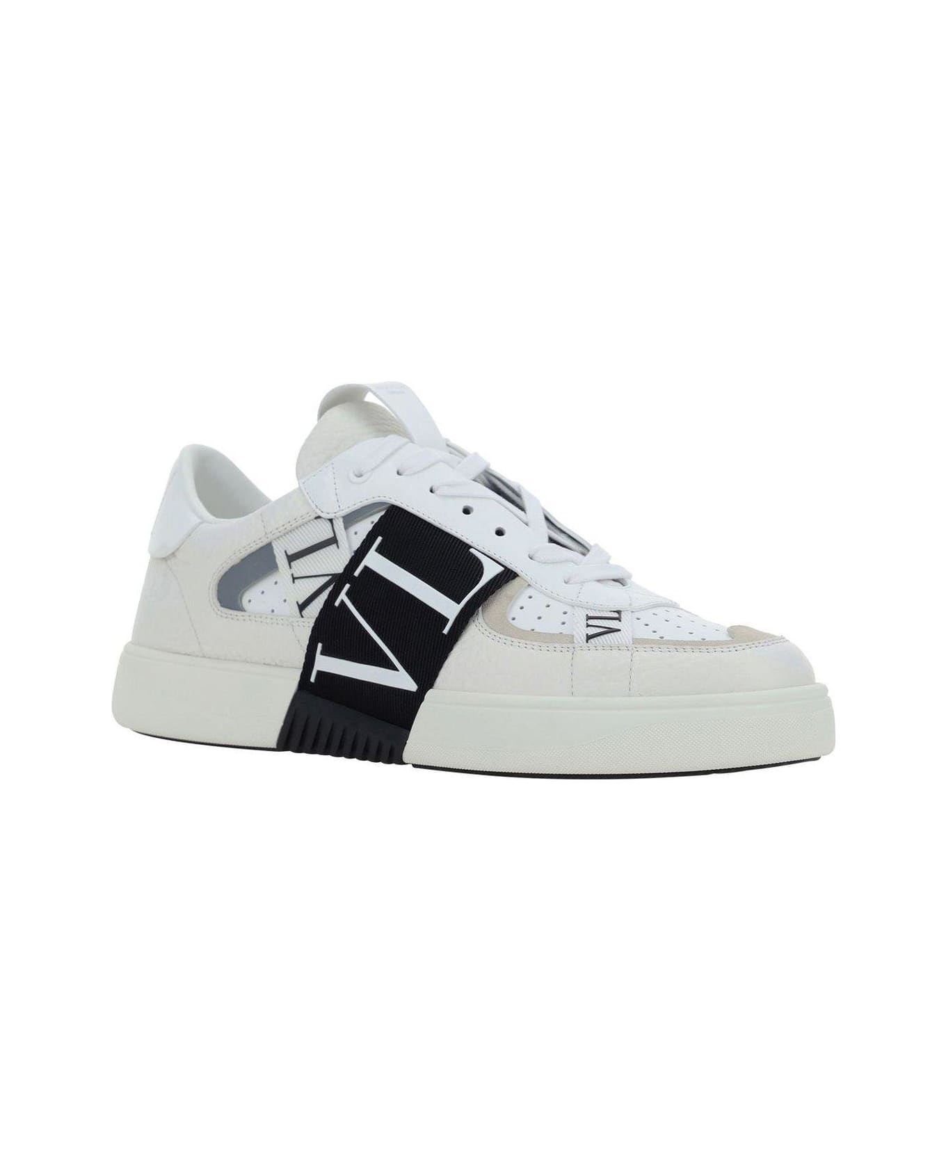 Valentino Garavani Vl7n Round Toe Lace-up Sneakers - Bianco