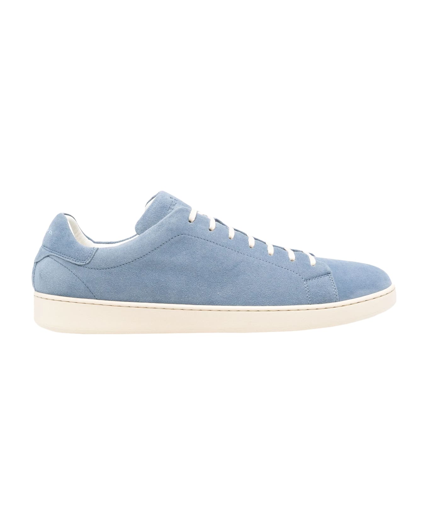 Kiton Light Blue Suede Lace-up Sneakers - Blue
