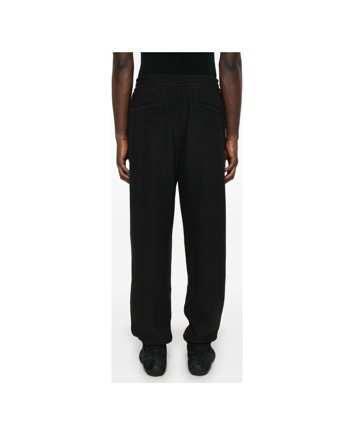 Emporio Armani Allover Logo Sweatpants - Black
