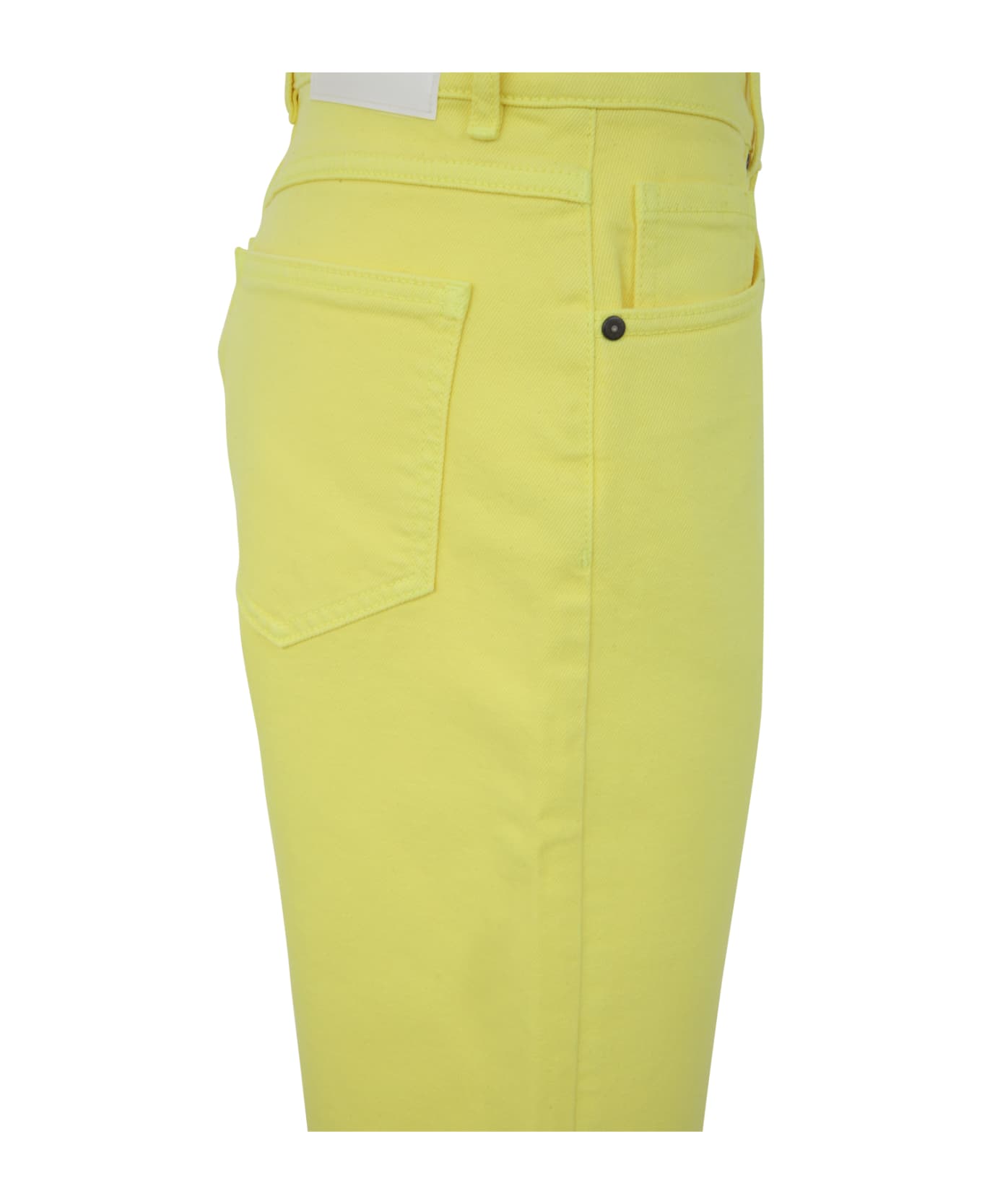 Parosh Drill Cotton Trousers - Light Yellow ボトムス