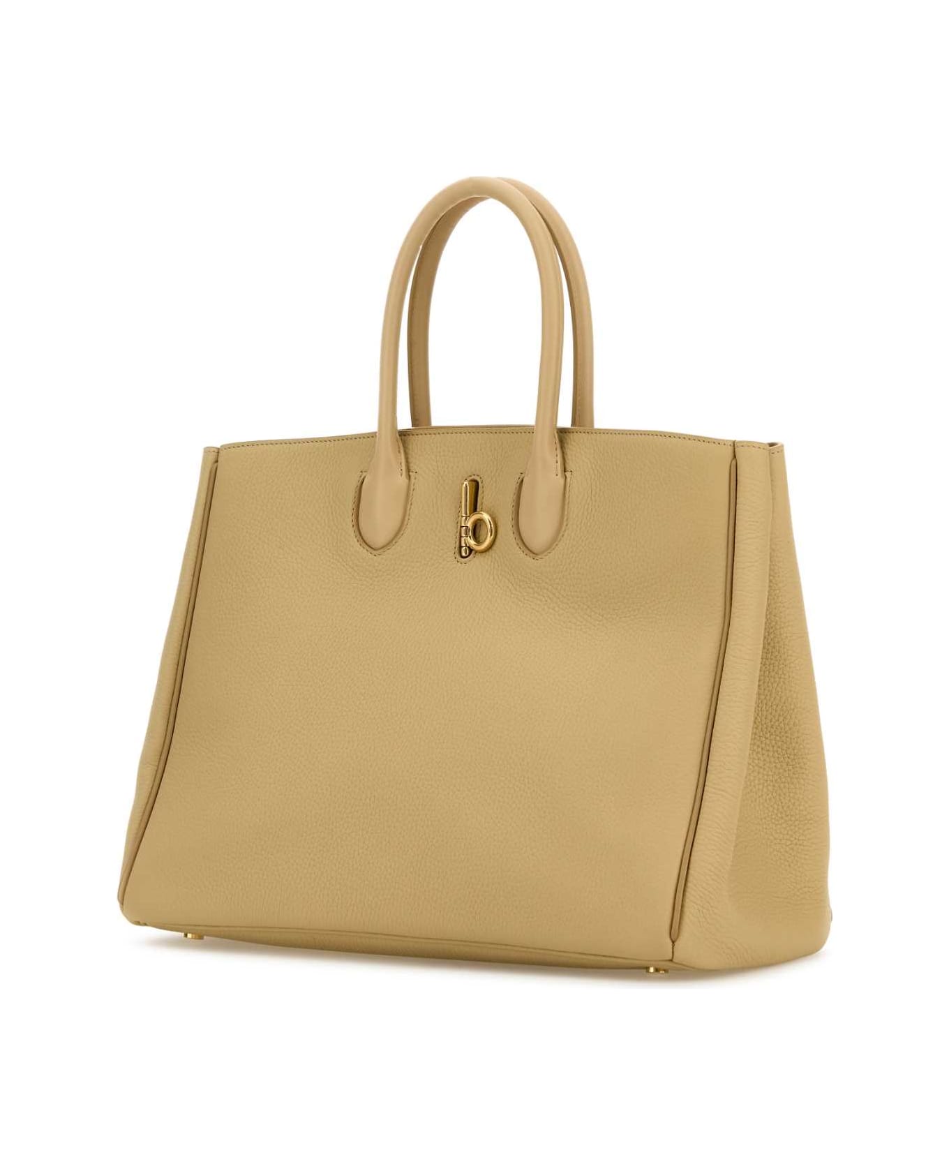 Burberry Sand Leather Medium Rocking Horse Handbag - SAND