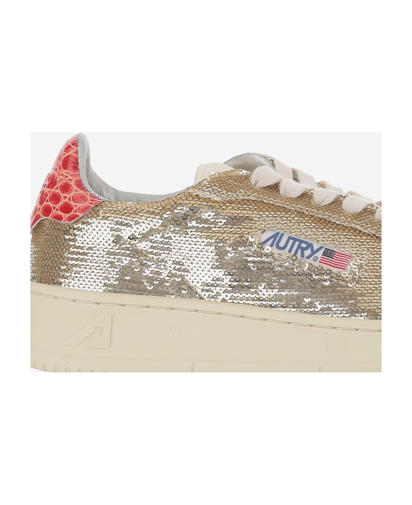 Autry Dallas Low Sparkling Sneakers - Golden