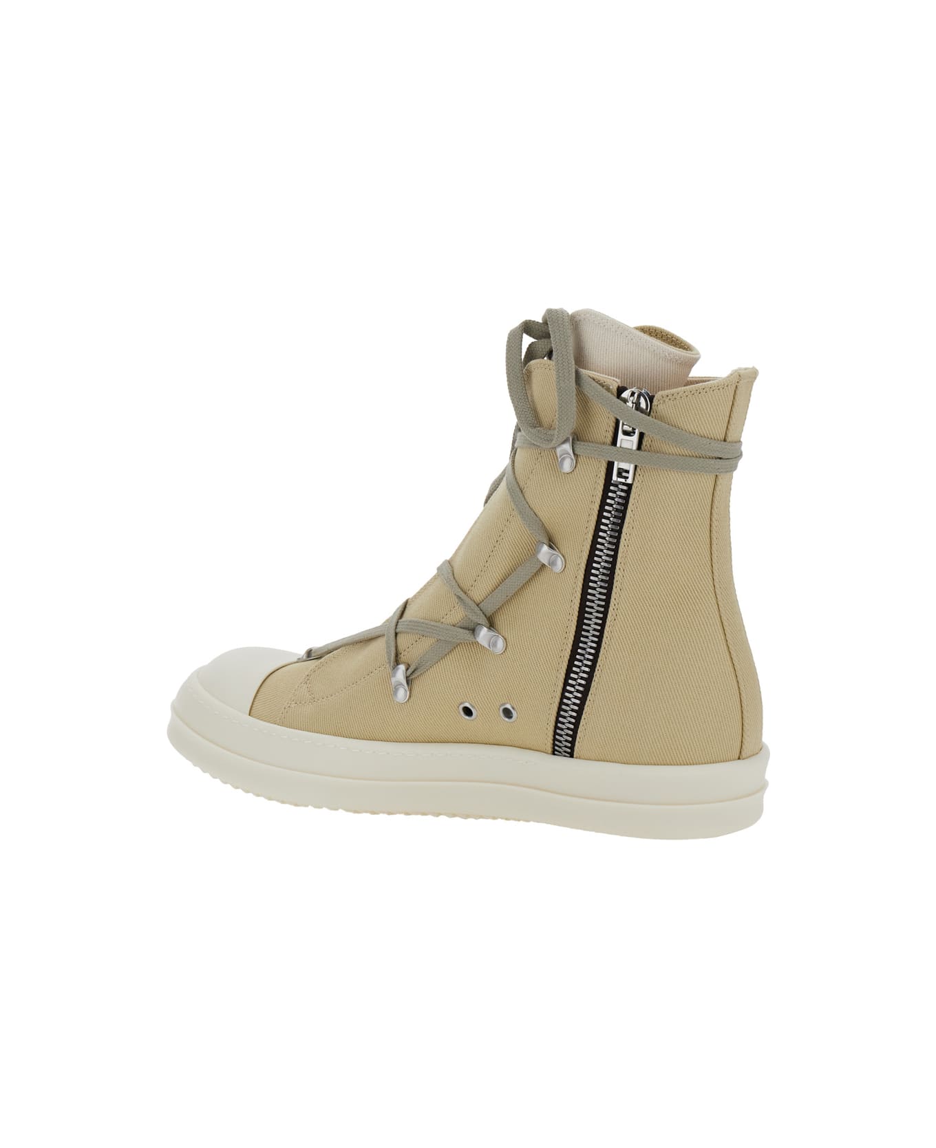 DRKSHDW 'hexa' Beige Sneakers With Decorative Oversize Laces In Denim Man - Beige