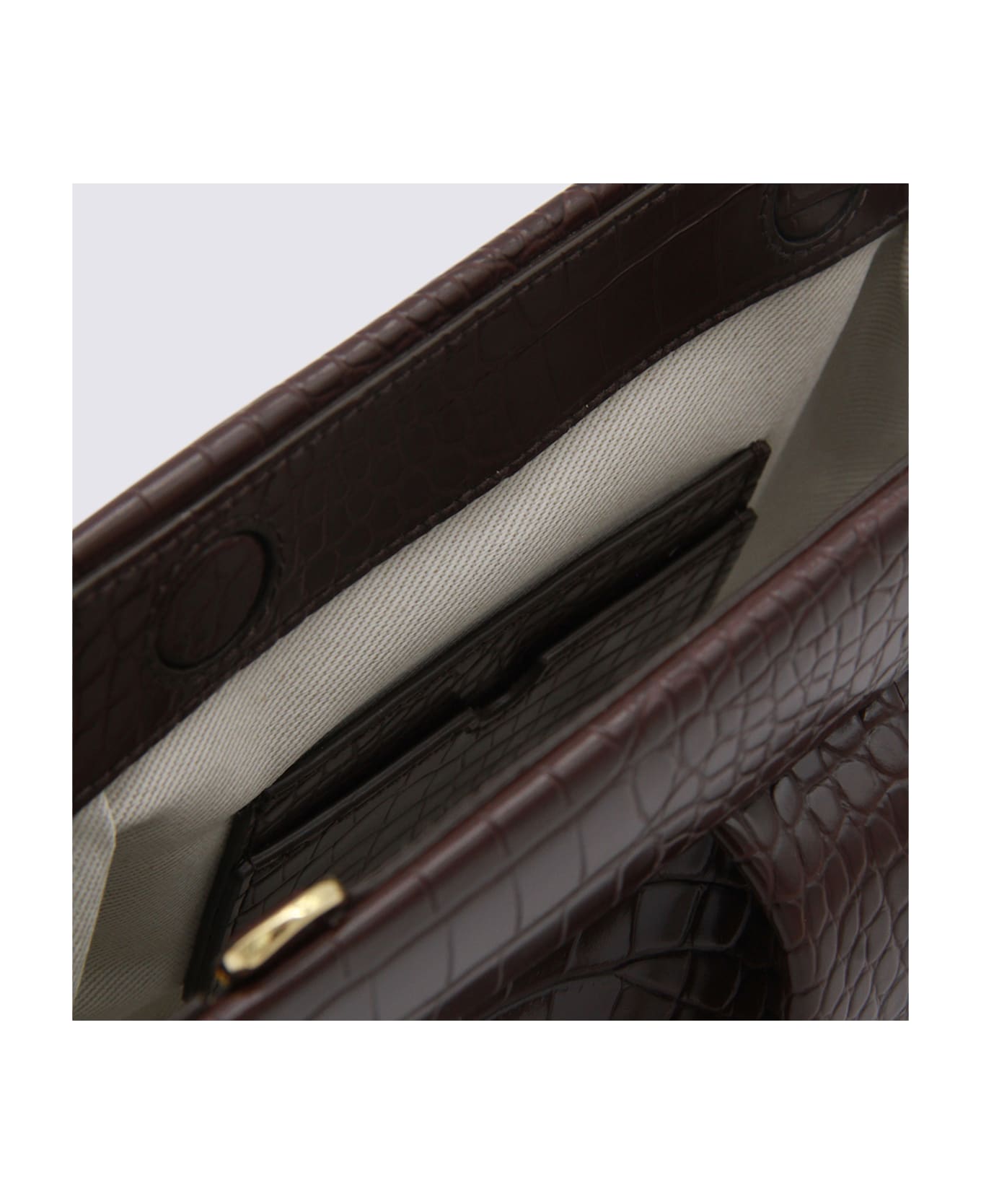 THEMOIRè Brown Emera Croco Clutches - EBONY